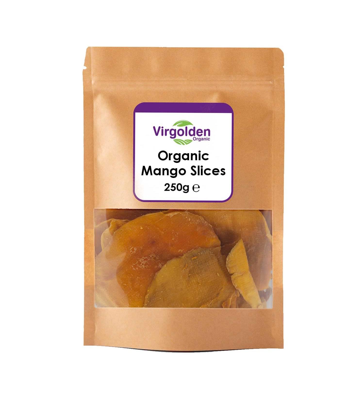 Organic Dried Mango Slices (Cheeks) 250g by Virgolden Organic - Buy Online on SooperMarket.com