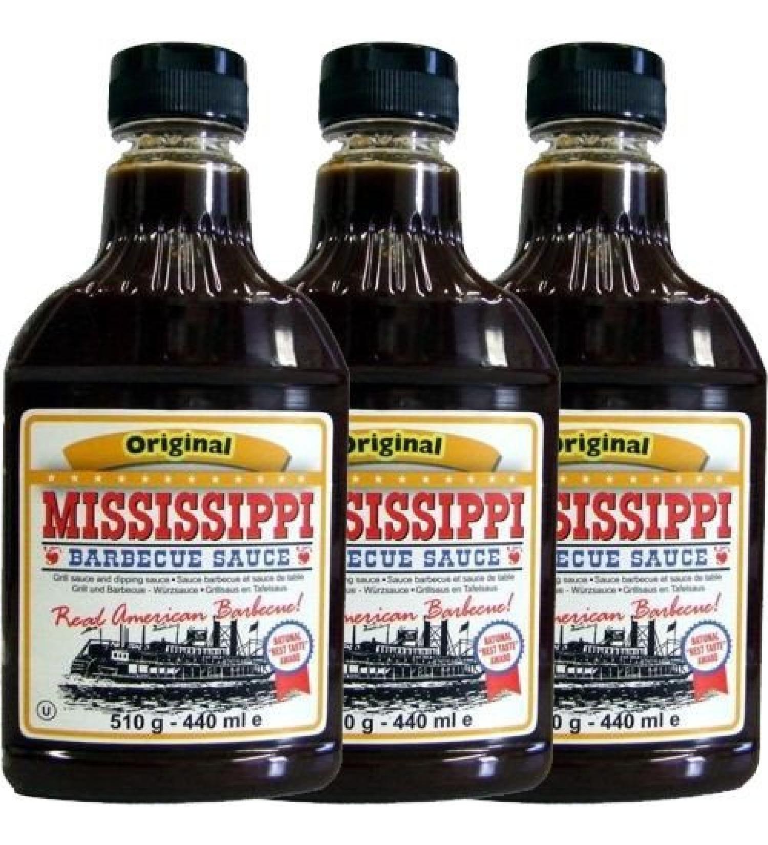 Mississippi Barbecue Sauce 'Original' 3 x 440ml (Barbecue Sauce) Original 440 ml (Pack of 3)