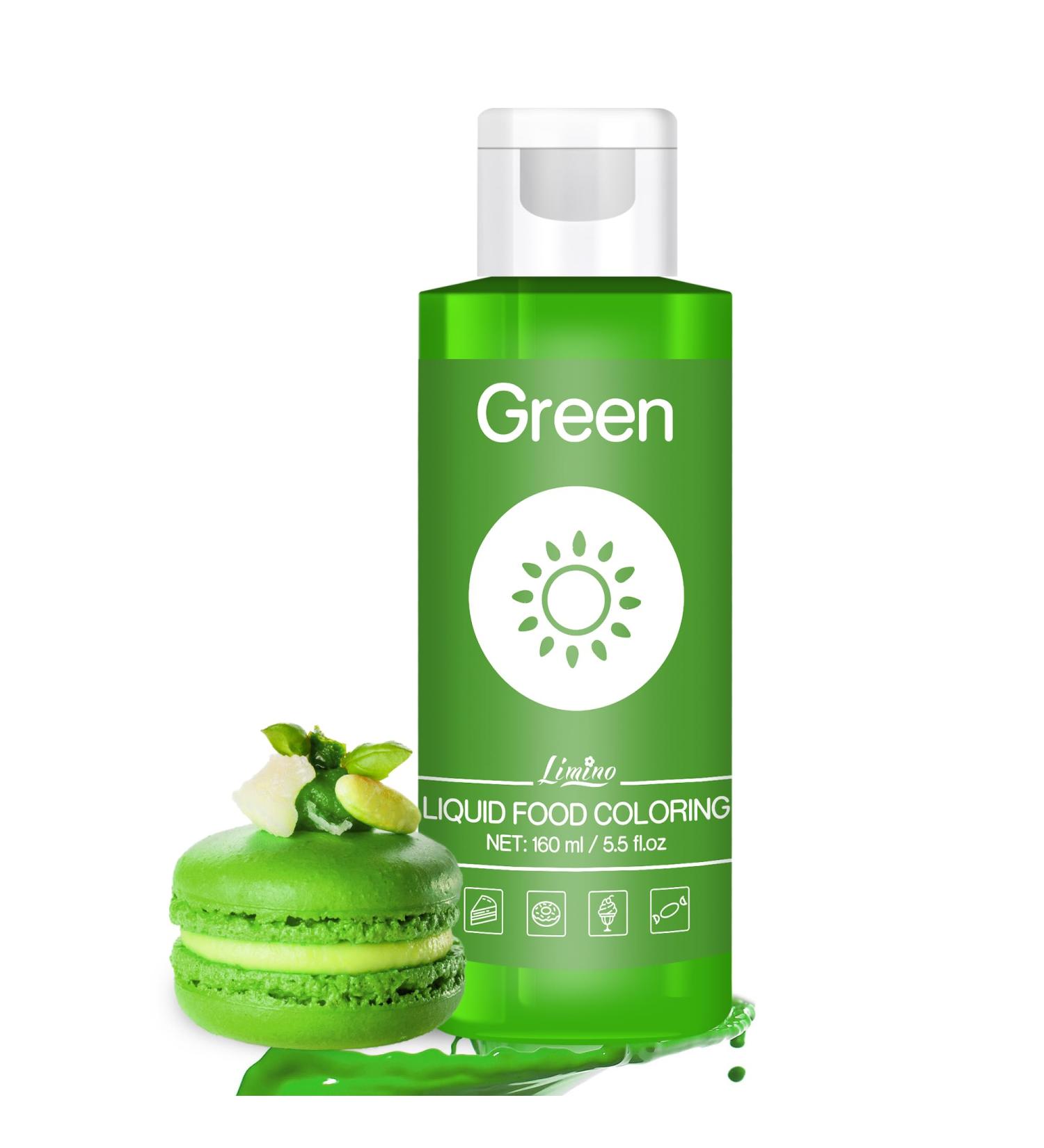 Green Liquid Food Coloring - 160ml Sugar-Free Concentrated Color for Cakes Baking Cookies Macarons Drinks & DIY Projects - Buy Online on SooperMarket.com