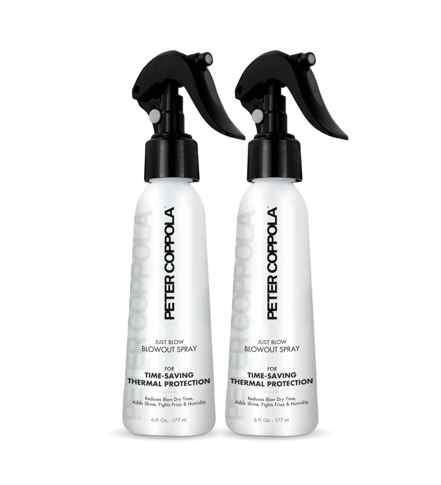 PETER COPPOLA Just Blow - Blow Dry Spray with Heat Protectant - Smoothes and Straightens All Hair Types Conditions and Adds Shine (6 oz 2 Pack) Natural 6 Ounce (Pack of 2)