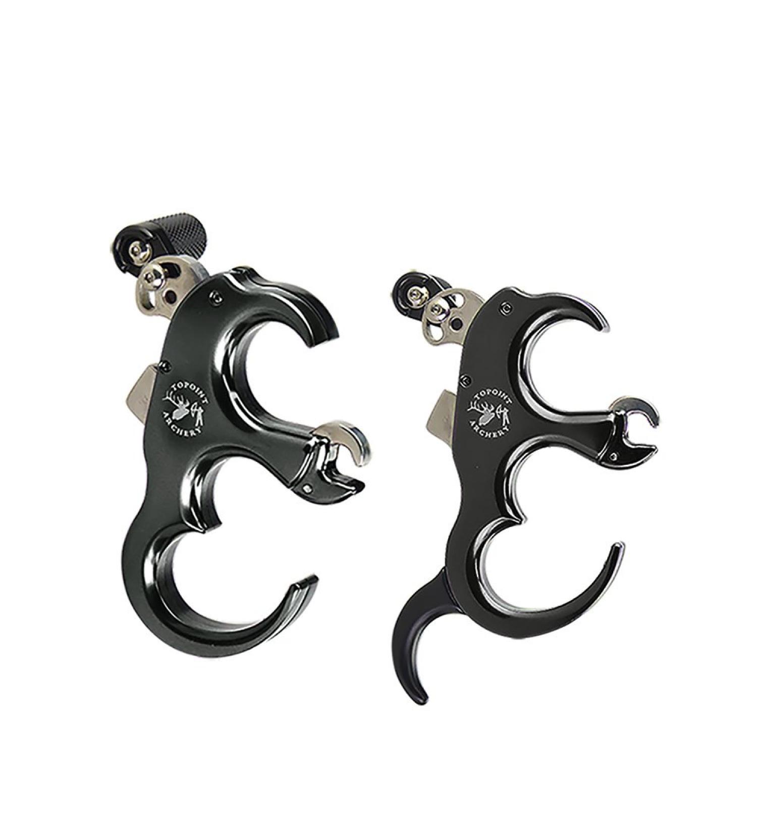 SHARROW Automatic Bow Release Aid | 3/4 Fingers | Aluminium Alloy Thumb Trigger | Archery Accessory for Compound Bow - Black - Buy Online on SooperMarket.com