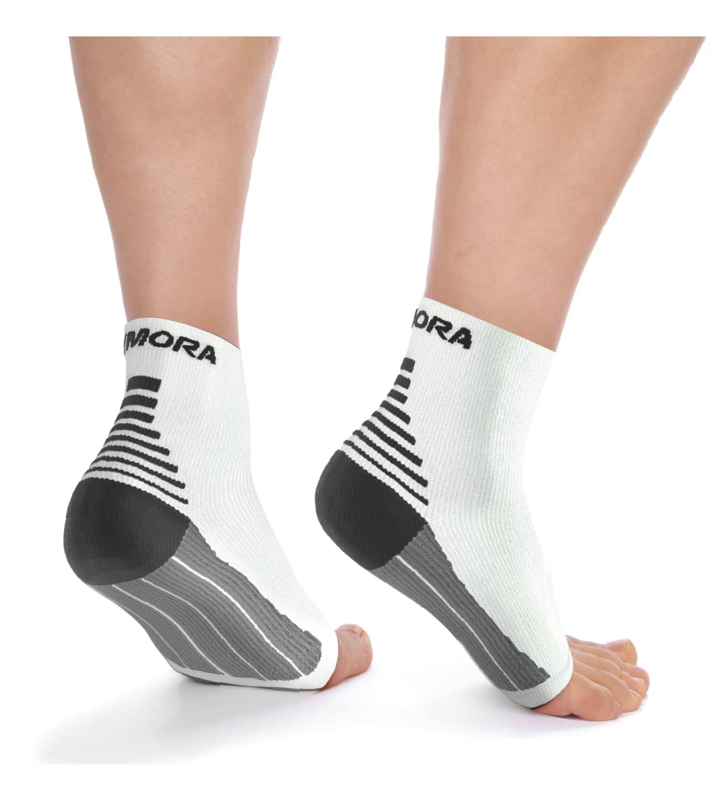 Rymora Plantar Fasciitis Support Socks - Medium Arch Compression for Men and Women - White (One Pair) - Buy Online on SooperMarket.com