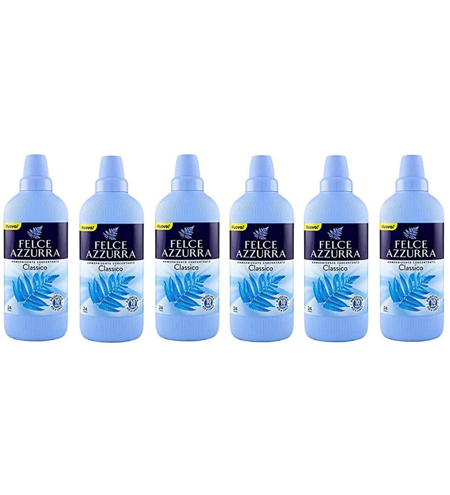 6x PAGLIERI Felce Azzurra Fabric Softener Concentrate Scented Classico 600ml