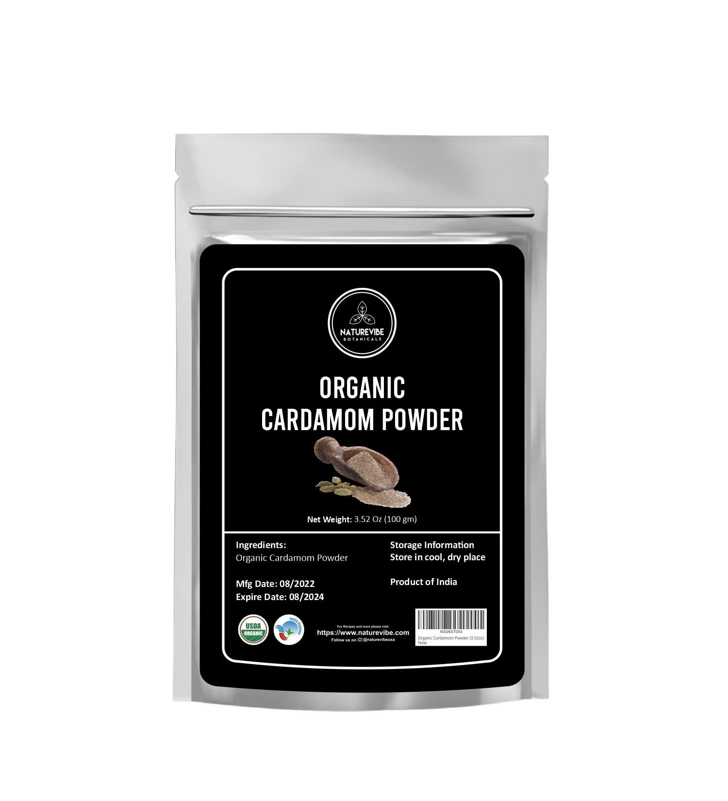 Naturevibe Botanicals Organic Green Cardamom Ground 3.5oz - Non-GMO, Gluten Free Indian Spice for Digestion - Buy Online on SooperMarket.com