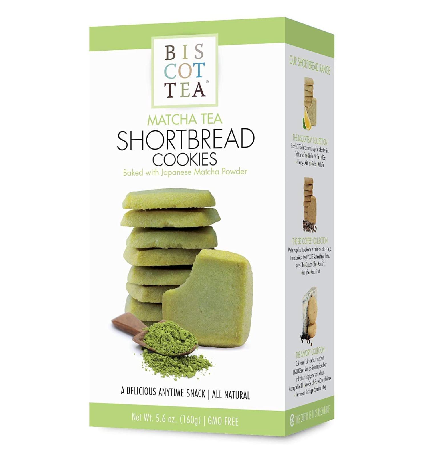 BISCOTTEA Matcha Green Tea Shortbread Cookies - 8 Cookies, 5.6 oz (Pack of 1) - Buy Online on SooperMarket.com