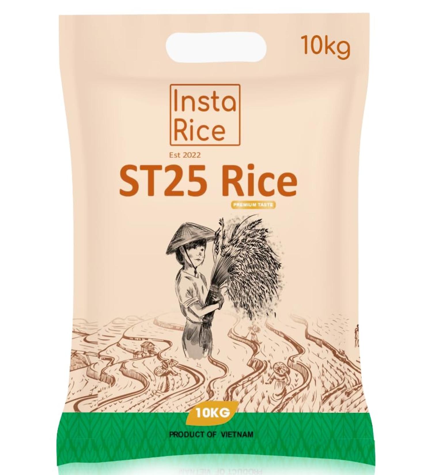 Insta Rice Premium ST25 Rice Fragrant Rice Sticky Rice from Vietnam - Versatile Use Aromatic Rice 10 kg - Buy Online on SooperMarket.com