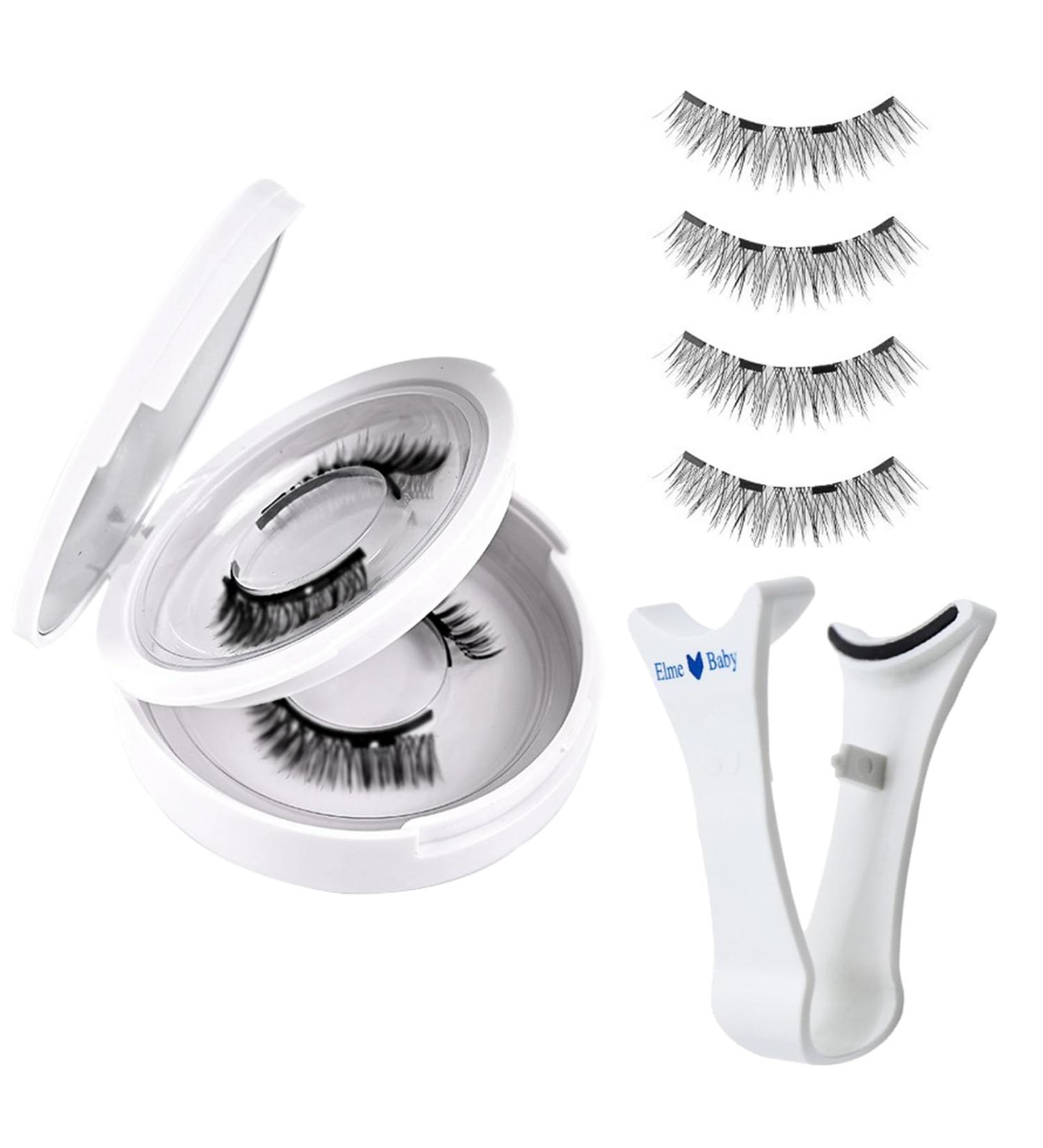 2 Pairs Reusable Magnetic Eyelashes Wispy Sandwich Magnetic Eyelashes without Eyeliner Magnetic Eyelashes Natural Look Magnetic Lashes Kit with Applicator Magnetic Cat Eye Lashes for Beginners - Buy Online on SooperMarket.com