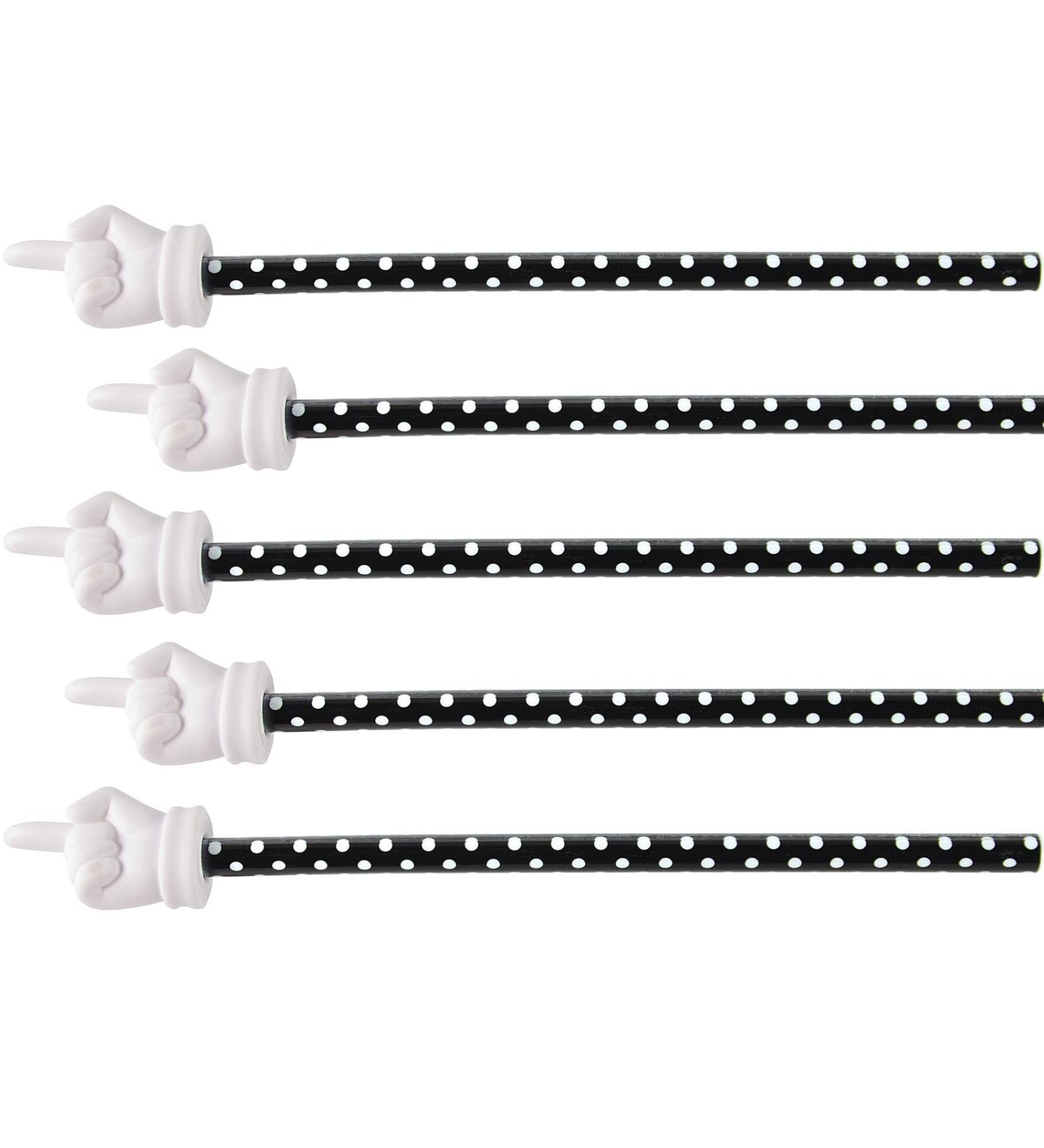 Black Polka Dots Hand Pointer Pack of 5