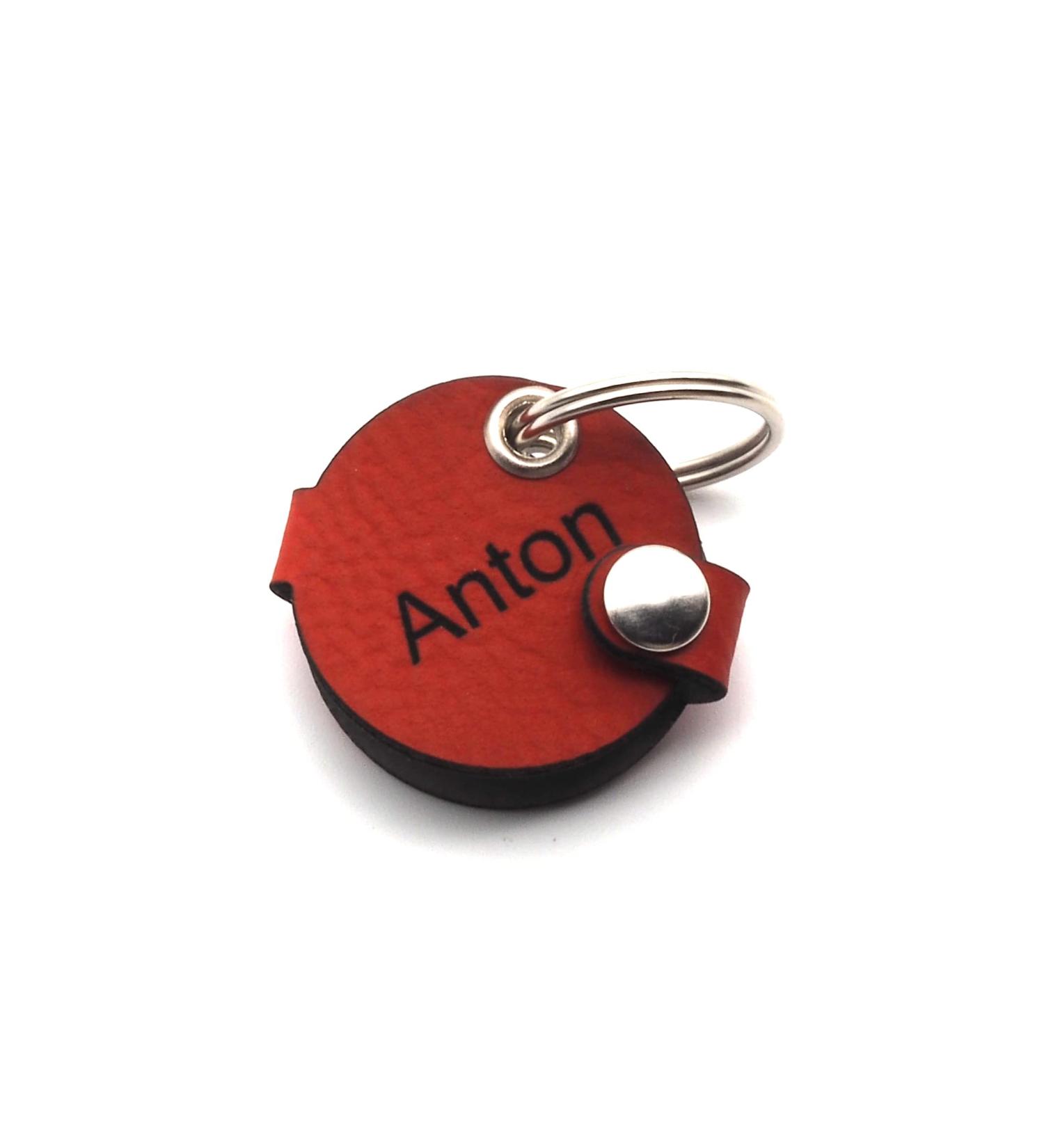 Copter Farm Dog Brand Bag | Engraved Leather Dog Collar | Customizable Red Round Design | Art & Real Leather - Buy Online on SooperMarket.com