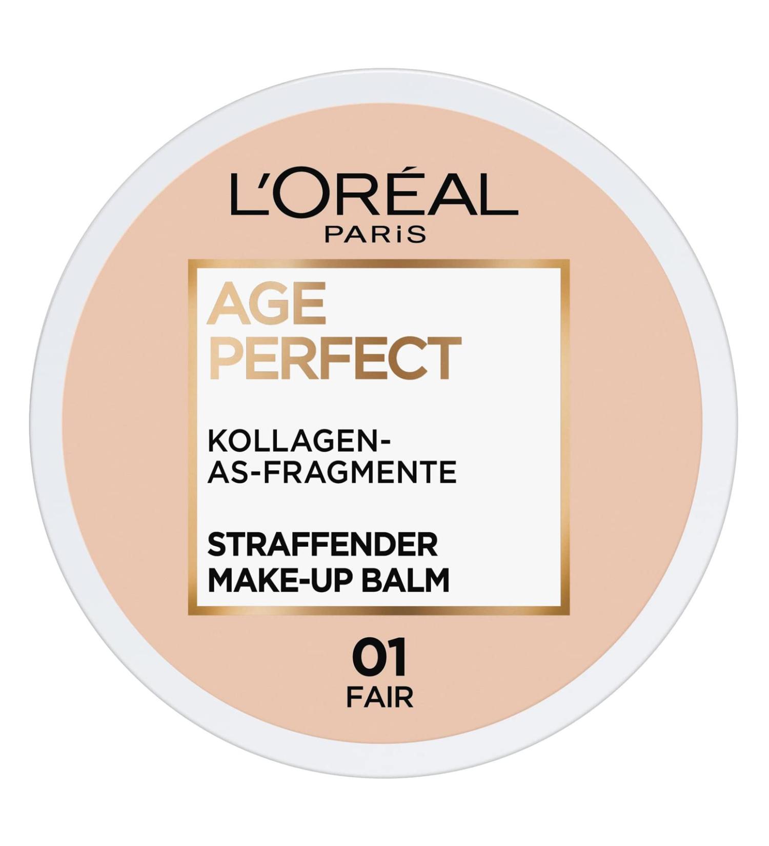 L'Or al Paris Age Perfect Fixed Make-up Balm 01 Fair Nursing Make-up Miracles for Healthy Looking Skin 18ml 01 Fair 18 ml (1 Pack)