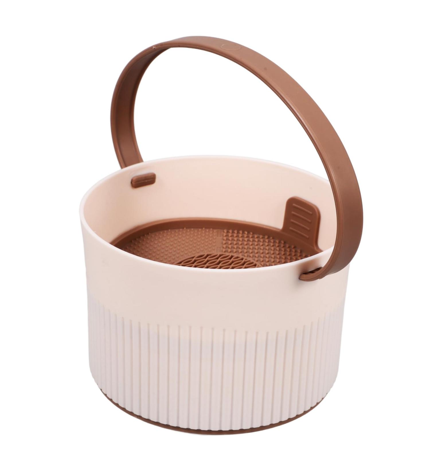 NOLITOY Makeup Brush Cleaner Tool - Scrub Artifact Bowl & Holder for Easy Cleaning - Cosmetic Brush Washing Supplies - 11.50x11.50x7.70CM Coffee - Buy Online on SooperMarket.com