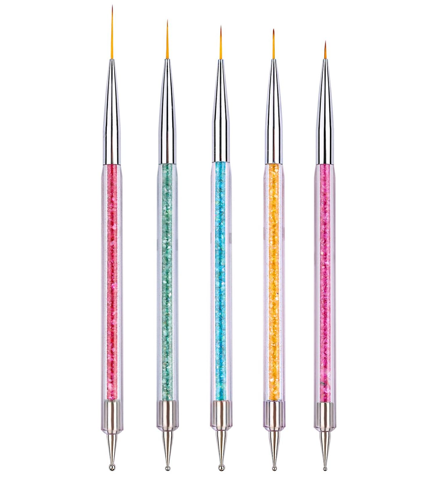 5 Pieces Nail Art Liner Brush & Dotting Pen Set - Ebanku Acrylic Nail Art Tools for Perfect Nail Design - Buy Online on SooperMarket.com