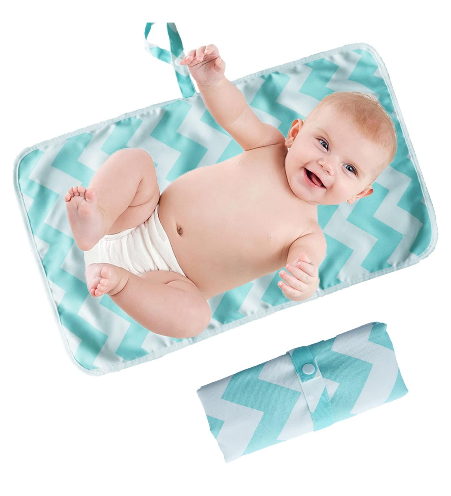 Portable Baby Changing Mat - Waterproof Foldable Travel Urinal Pad - 60x35cm - Blue - Buy Online on SooperMarket.com