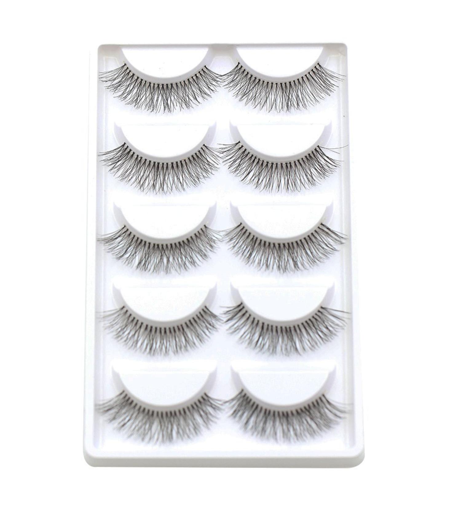 Bluelans 5 Pairs Long False Eyelashes - Black Eyelash Extensions for Stunning Makeup Look | International Shipping Available - Buy Online on SooperMarket.com