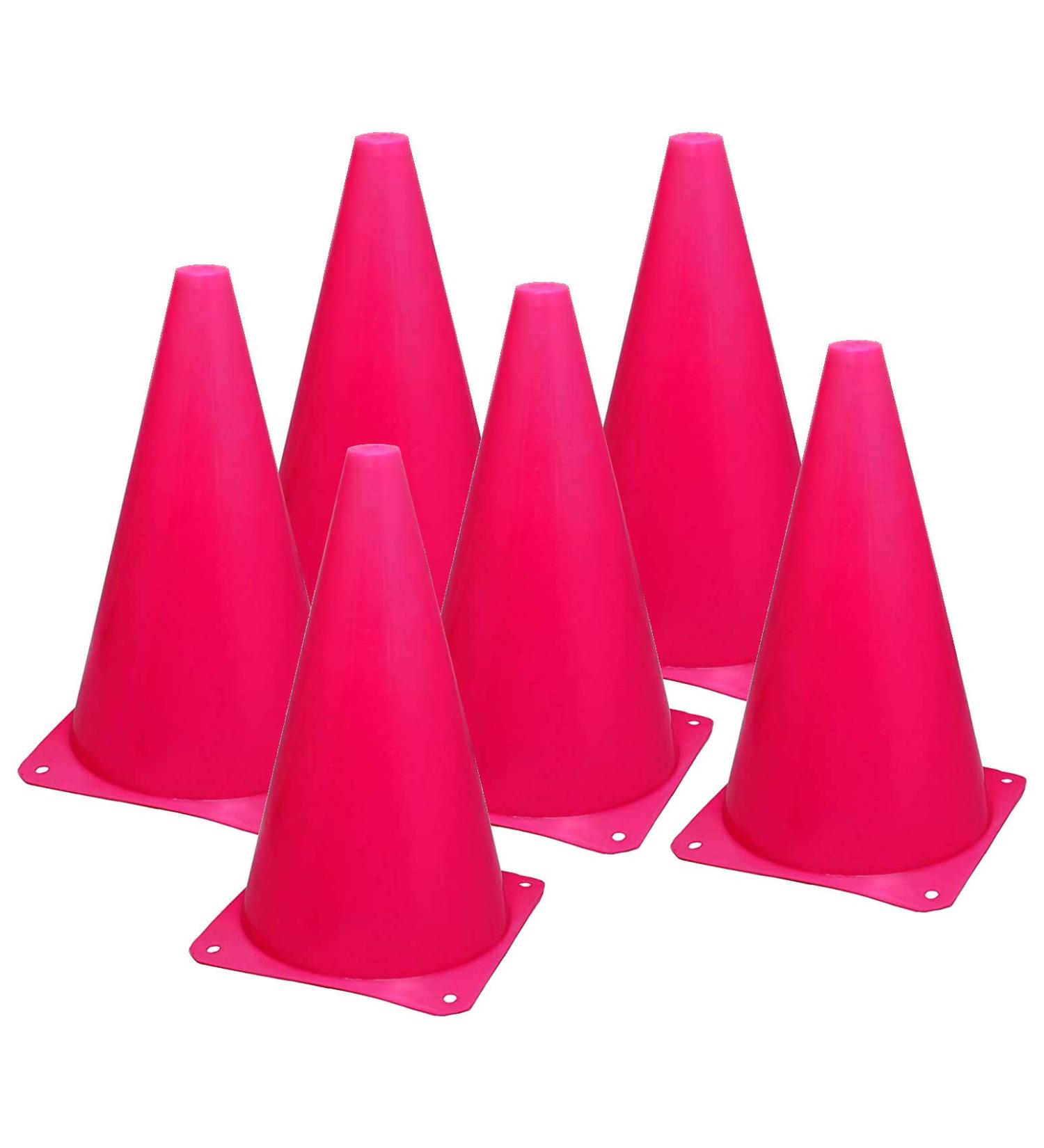 Set of 10 Pink 9-Inch Marker Cones for Sports and Training - Buy Online on SooperMarket.com