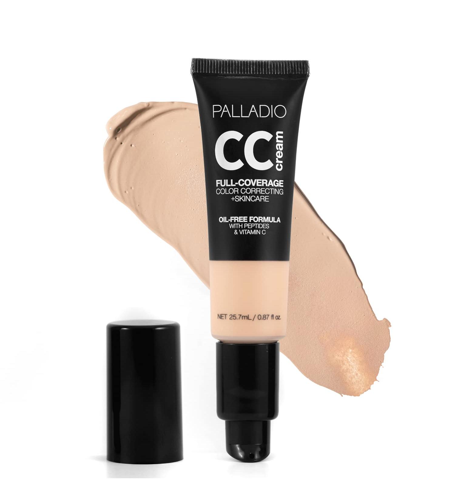 Palladio Full-Coverage Color Correction CC Cream with Peptides & Vitamin C - Corrects Redness and Uneven Skin Tone - Buildable Foundation Coverage - Fair 10C - 25.70g - Buy Online on SooperMarket.com