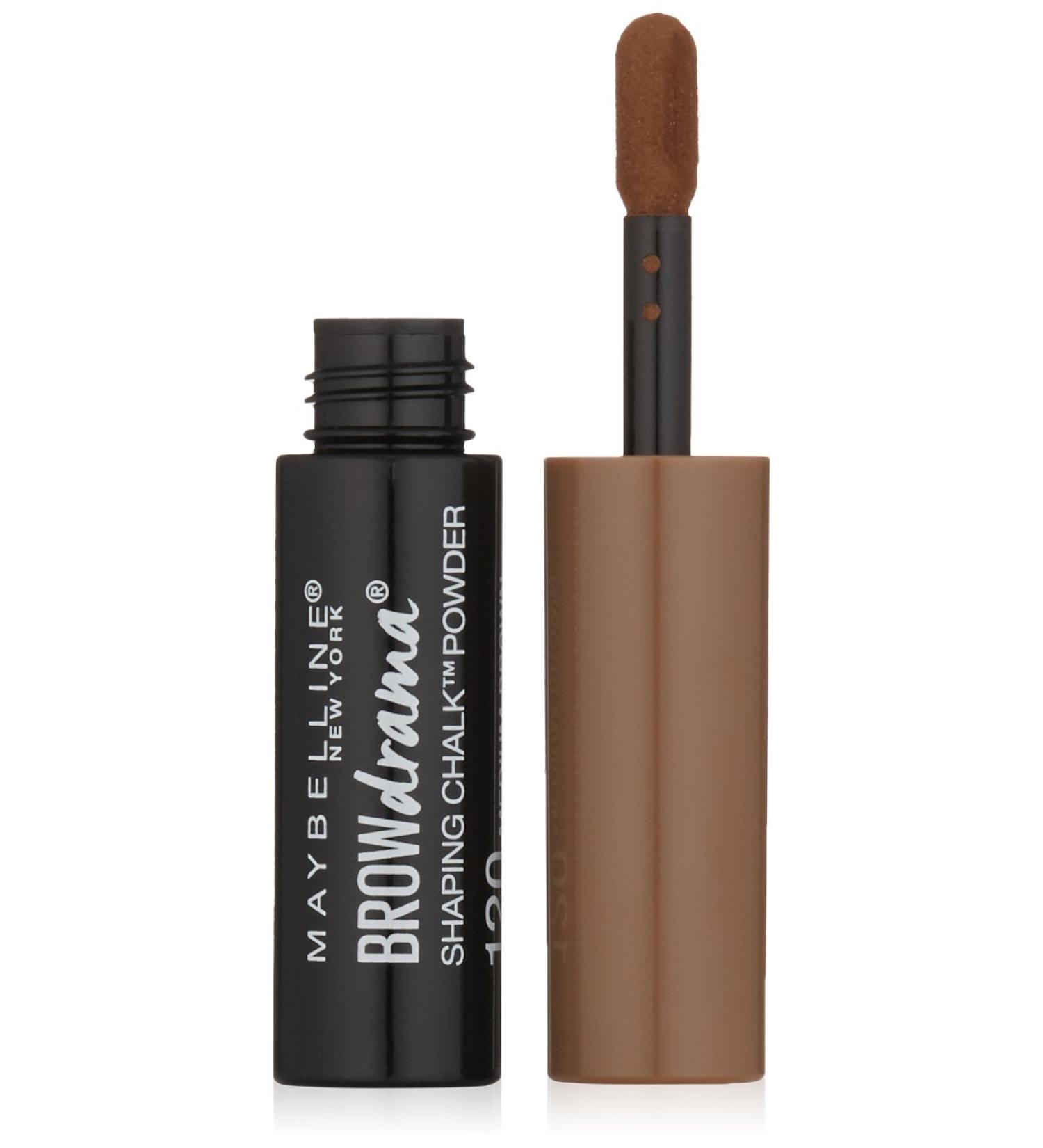 Maybelline New York Brow Drama Shaping Chalk Powder - Medium Brown 0.035 Fl Oz - Buy Online on SooperMarket.com