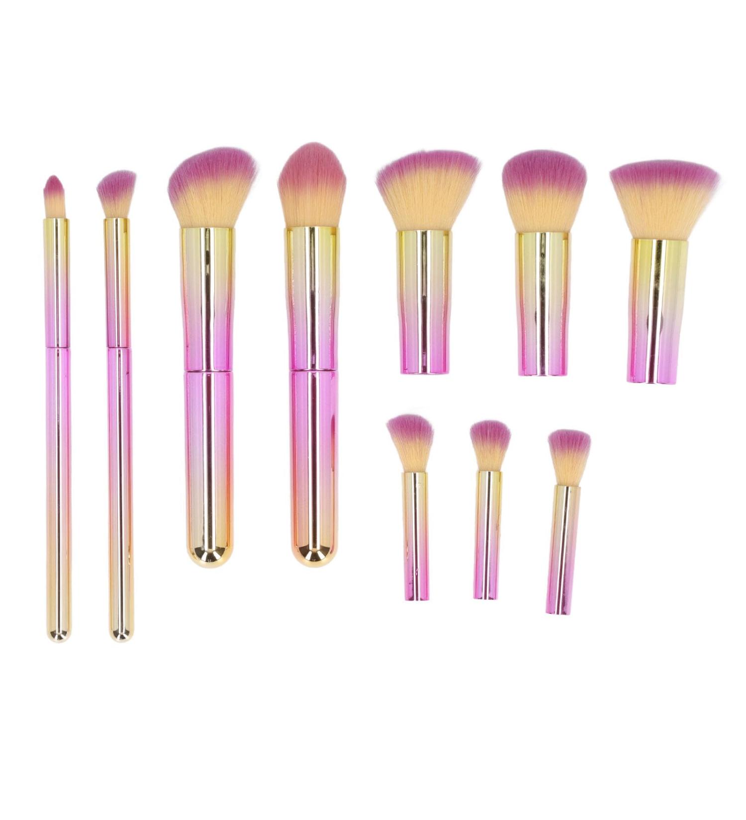 Zetiling 10PCS Makeup Brush Set - Portable Eyebrow Eyeshadow Powder & Concealer Brushes for Flawless Makeup Application - Buy Online on SooperMarket.com