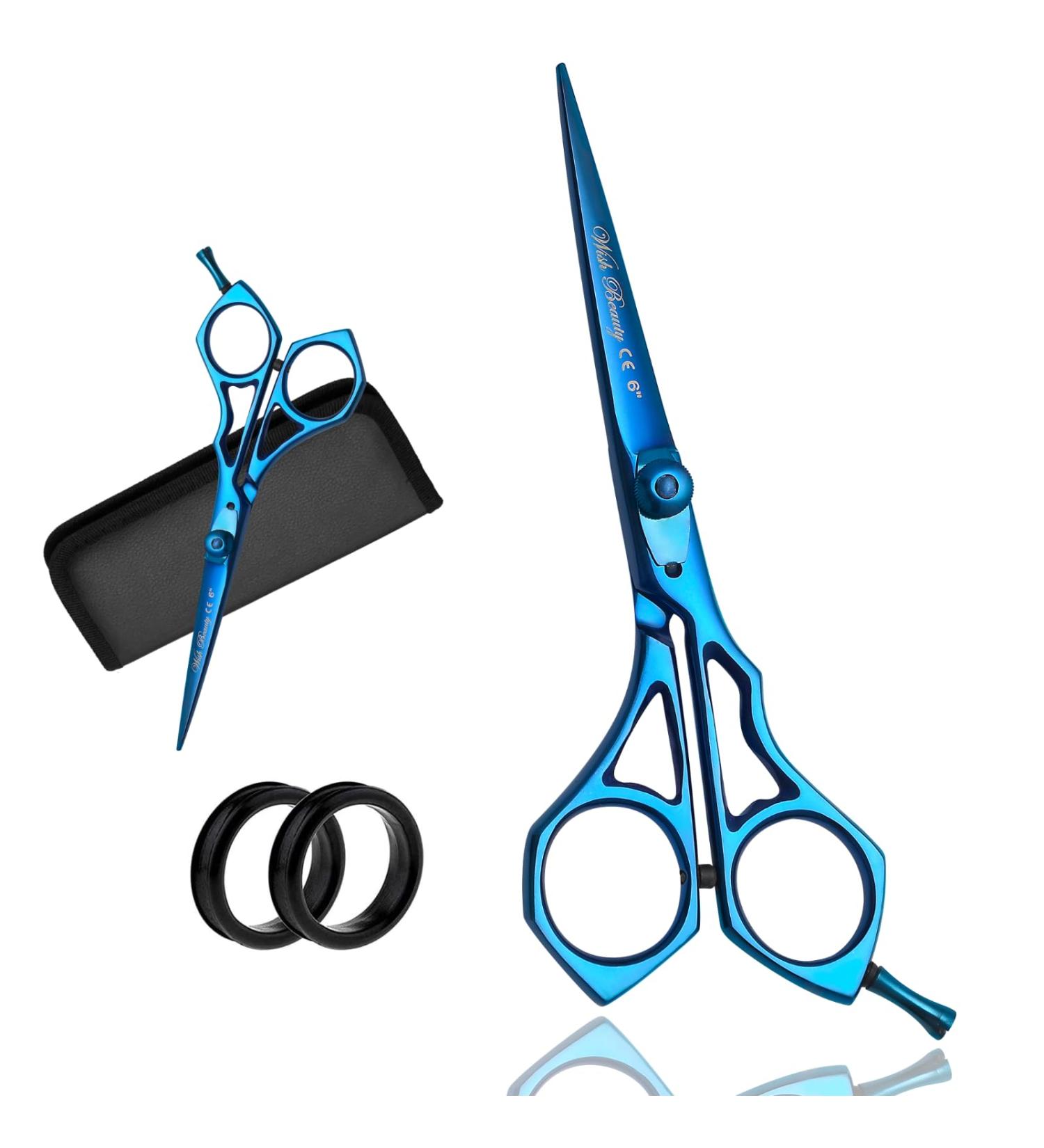 Glamified Glam Blue 6'' Hairdressing Scissors Professional Hairdressers Scissors Barber Scissors for Hair Cutting RightHand Hair Cutting Scissors Sharp Blades Hair Scissors for Women Men & Kids. - Buy Online on SooperMarket.com