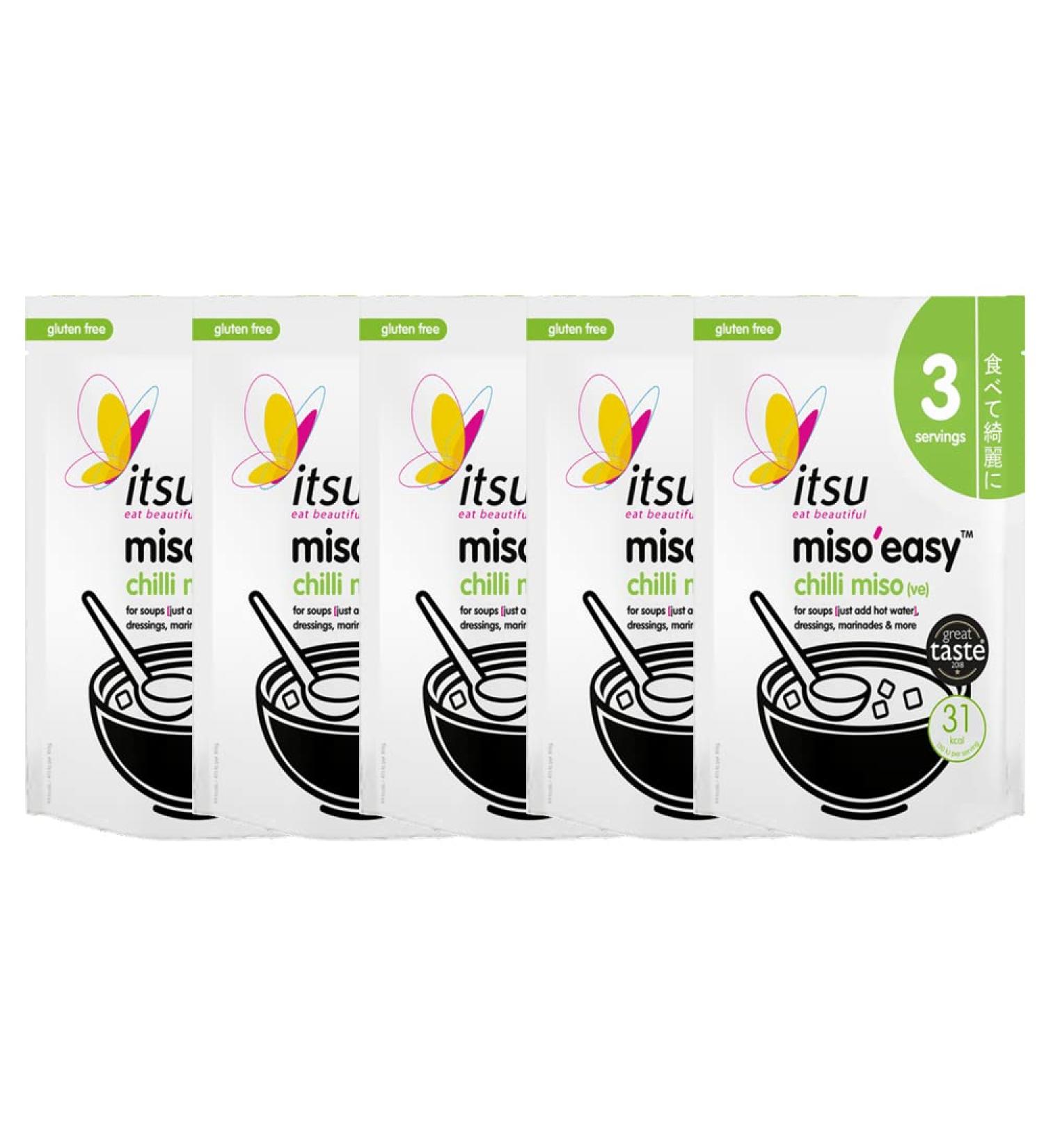 3 x 5 Miso Easy Instant Chilli Miso Soup Sachets Blended Herbs Spices Marinades Dressing Paste