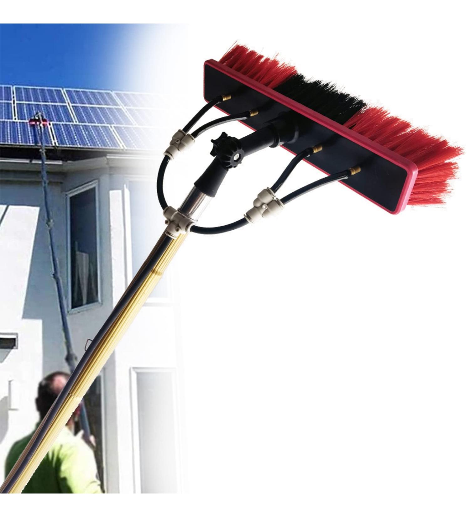 photovoltaic cleaner Window Cleaning Pole Water Fed Telescopic Brush Window Cleaning Pole Water Fed Telescopic Brush Extendable Cleaner Conservatory Roof Water Fed Brush W/Squeegee 35cm Brush Head 6M/21FT - Buy Online on SooperMarket.com