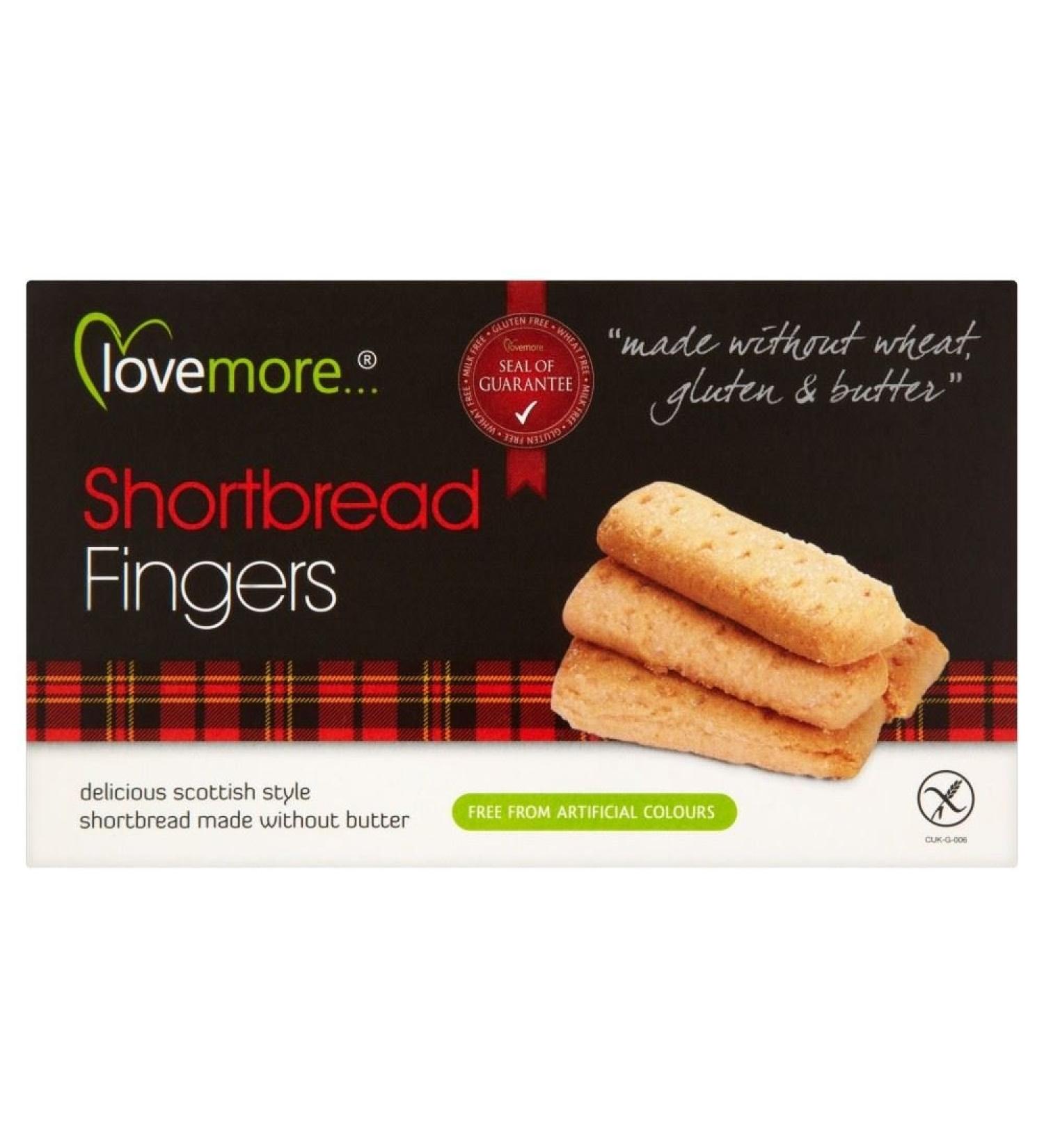 Lovemore Free From Gluten Free Shortbread Fingers (125g)