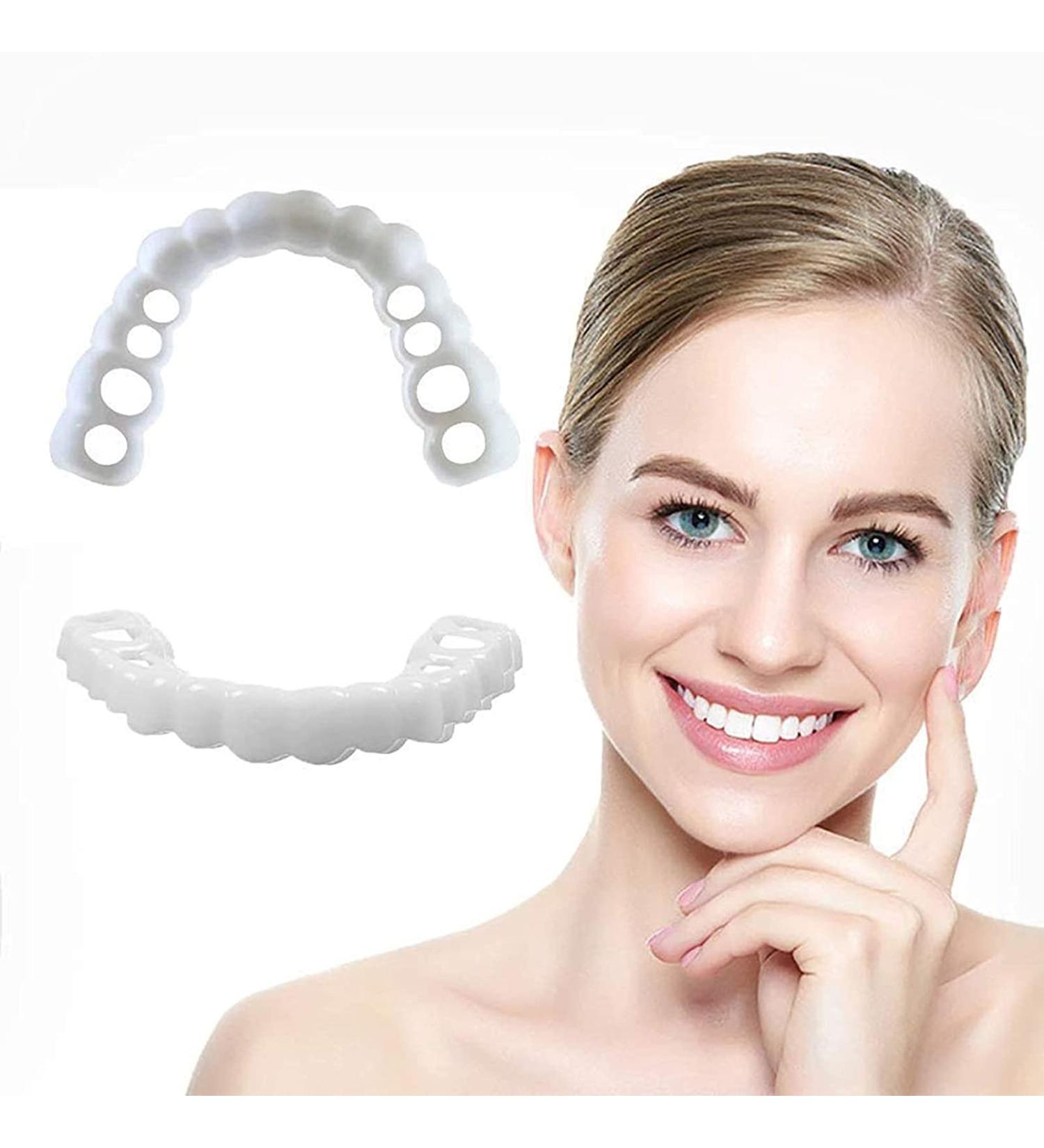 Tistik Cosmetic Veneers - 2 Pairs of Provisional Dentures & False Teeth for Men & Women - Instant Smile & Teeth Whitening - Buy Online on SooperMarket.com