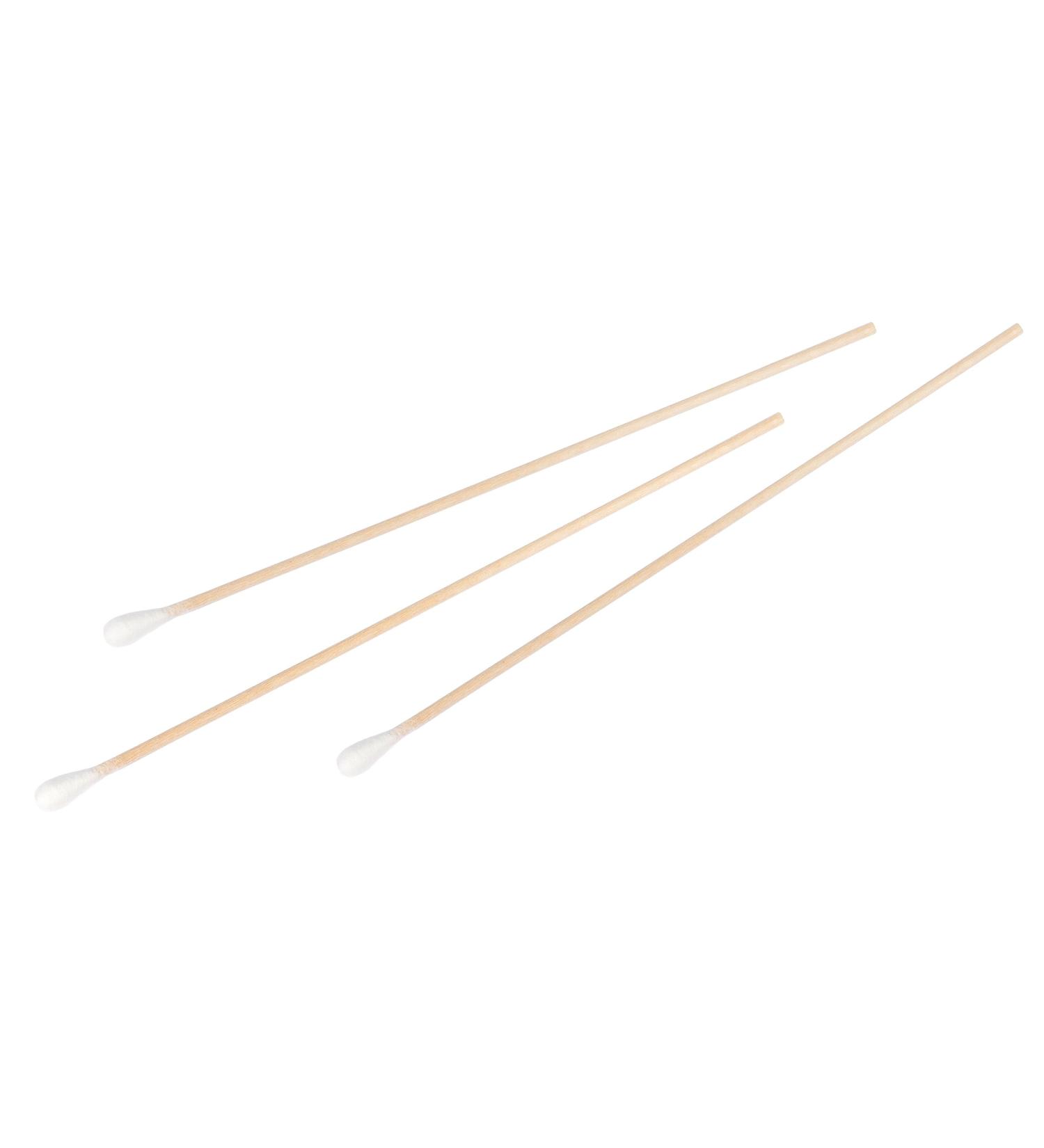 neoLab 2-1021 cotton swabs wooden handle 150 mm x 2.5 mm head 4-5.5 mm (pack of 100)