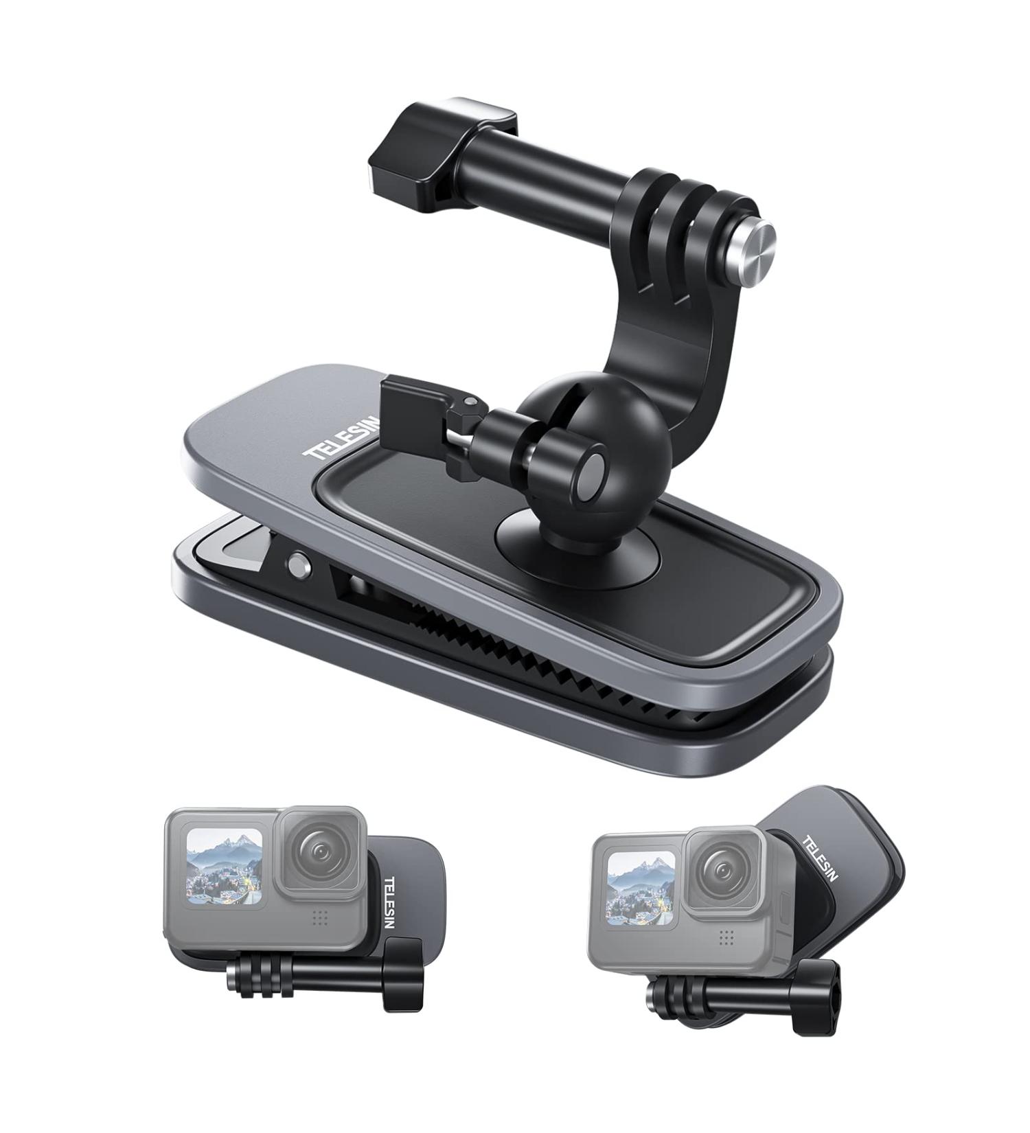 Telesin Upgrade Backpack Holder for GoPro Hero 11/10/9/8/7/6/5/4 & Insta360 X3/One X2 DJI Osmo Action 2 - Fast Clip 360 Compatibility - Buy Online on SooperMarket.com