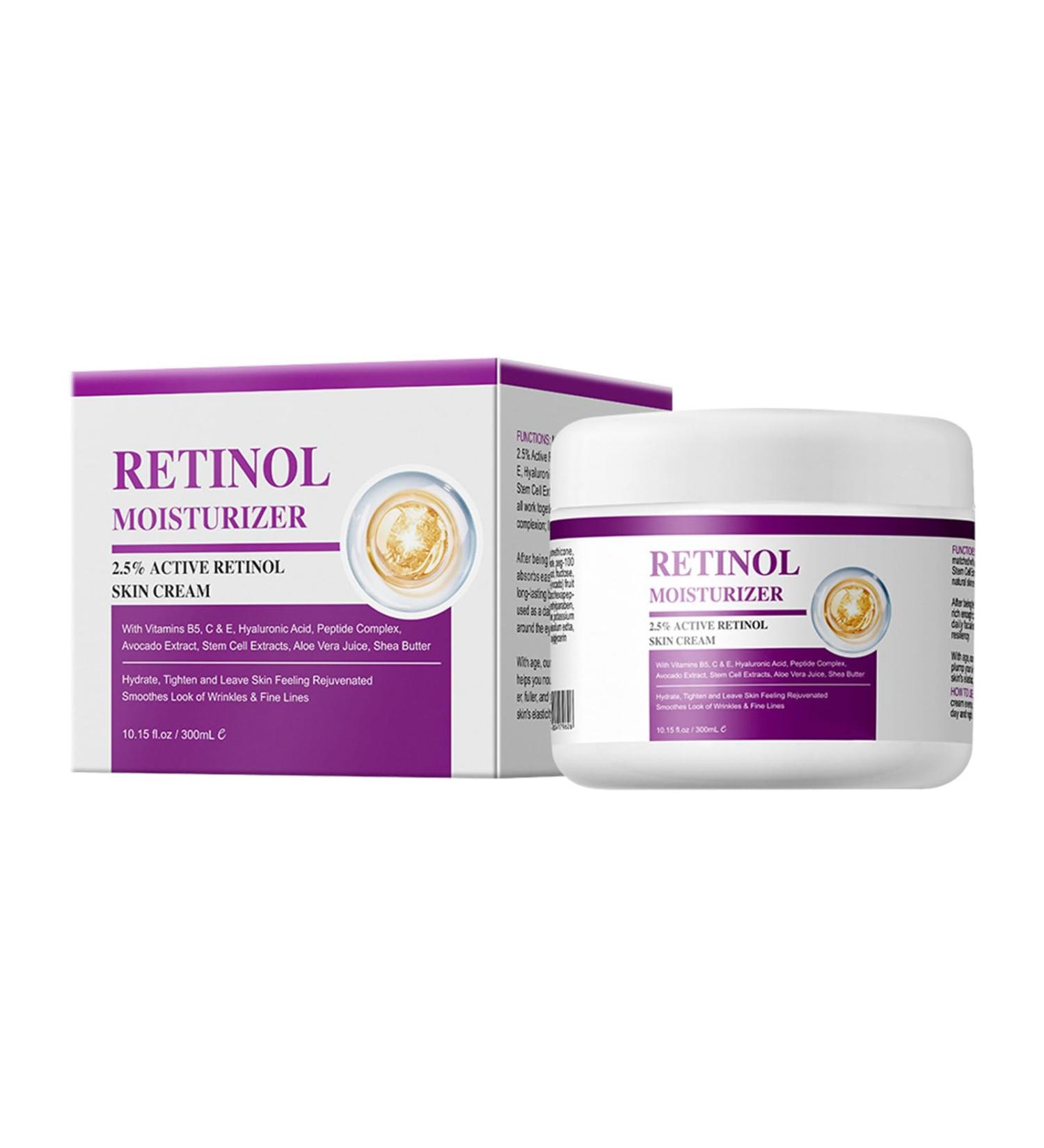 Retinol Cream 2.5% - Anti-Aging Moisturizer with Vitamin B5 | Hydrating & Smoothing Fine Lines | 10.15 Fl Oz - Best for Face & Body - Buy Online on SooperMarket.com