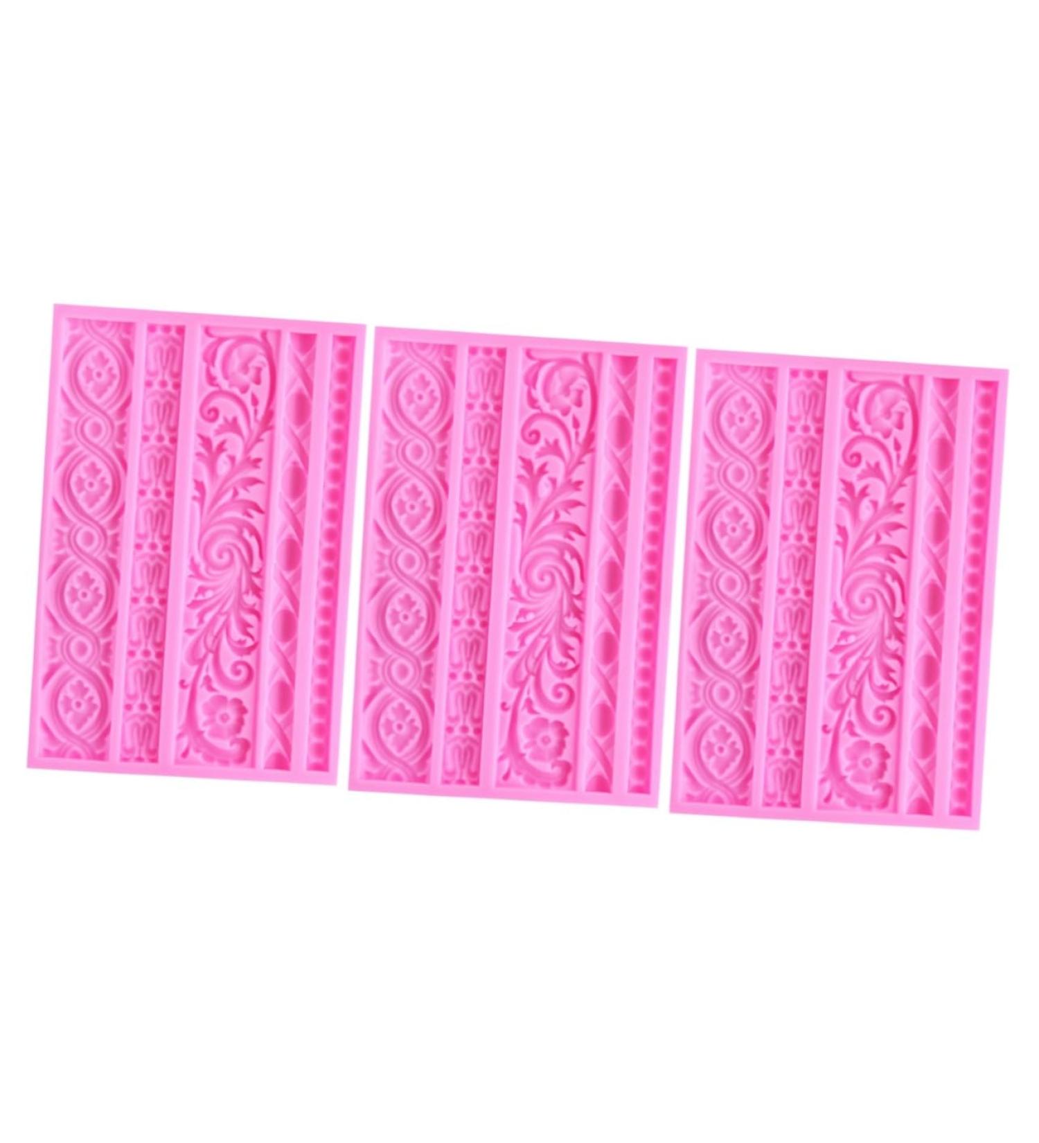IMIKEYA 3pcs Silicone Cake Mold Silicone Cupcake Molds Vintage Candy Cake Decoration Mold Cake Decors Mold Cupcakes Baroque Fondant Molds Baking Tool The Flowers Fondant Cake Silica Gel 19X12X1CMx3pcs - Buy Online on SooperMarket.com