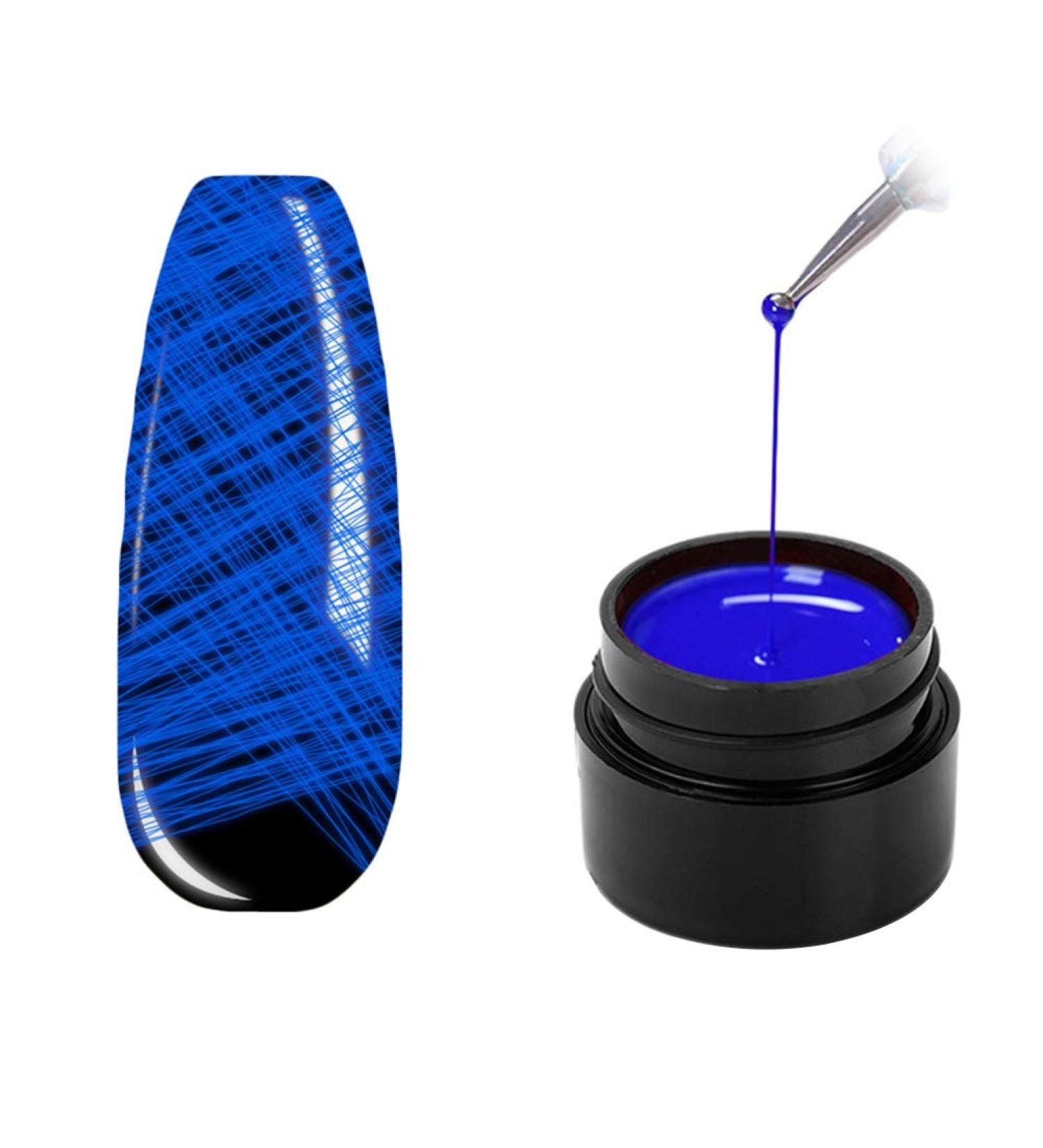 JAWSEU Luminous Spider Nail Gel UV Gel Nail Polish Luminous Painting Elastic Drawing Spider LED Gel Polish for Line Nail Art DIY Drawing Glue 8ML blue - Buy Online on SooperMarket.com