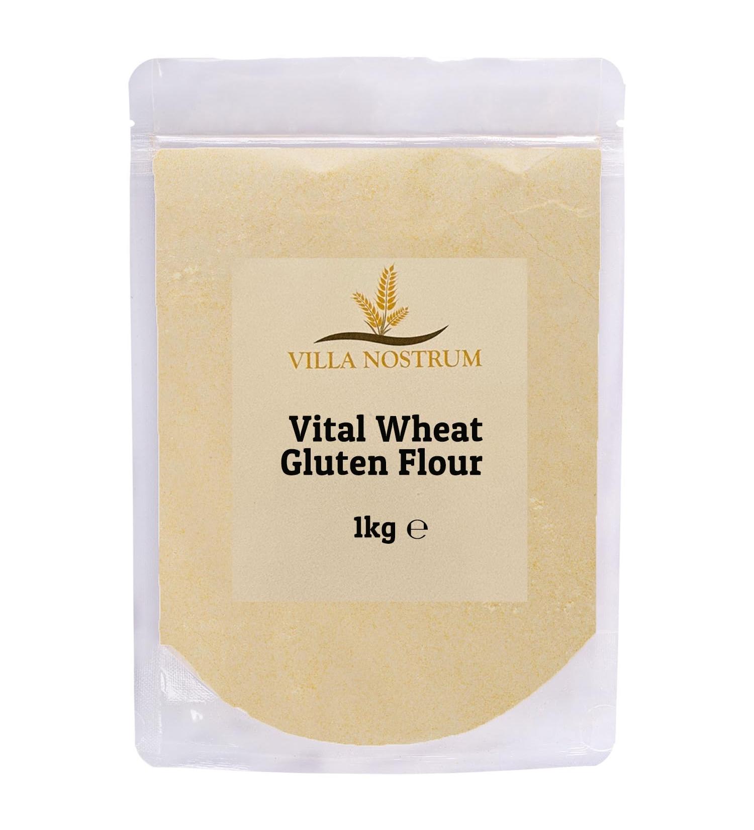 Vital Wheat Gluten Flour 1kg by Villa Nostrum - Ultimate Baking and Cooking High Protein Low Carb Bread Vegan