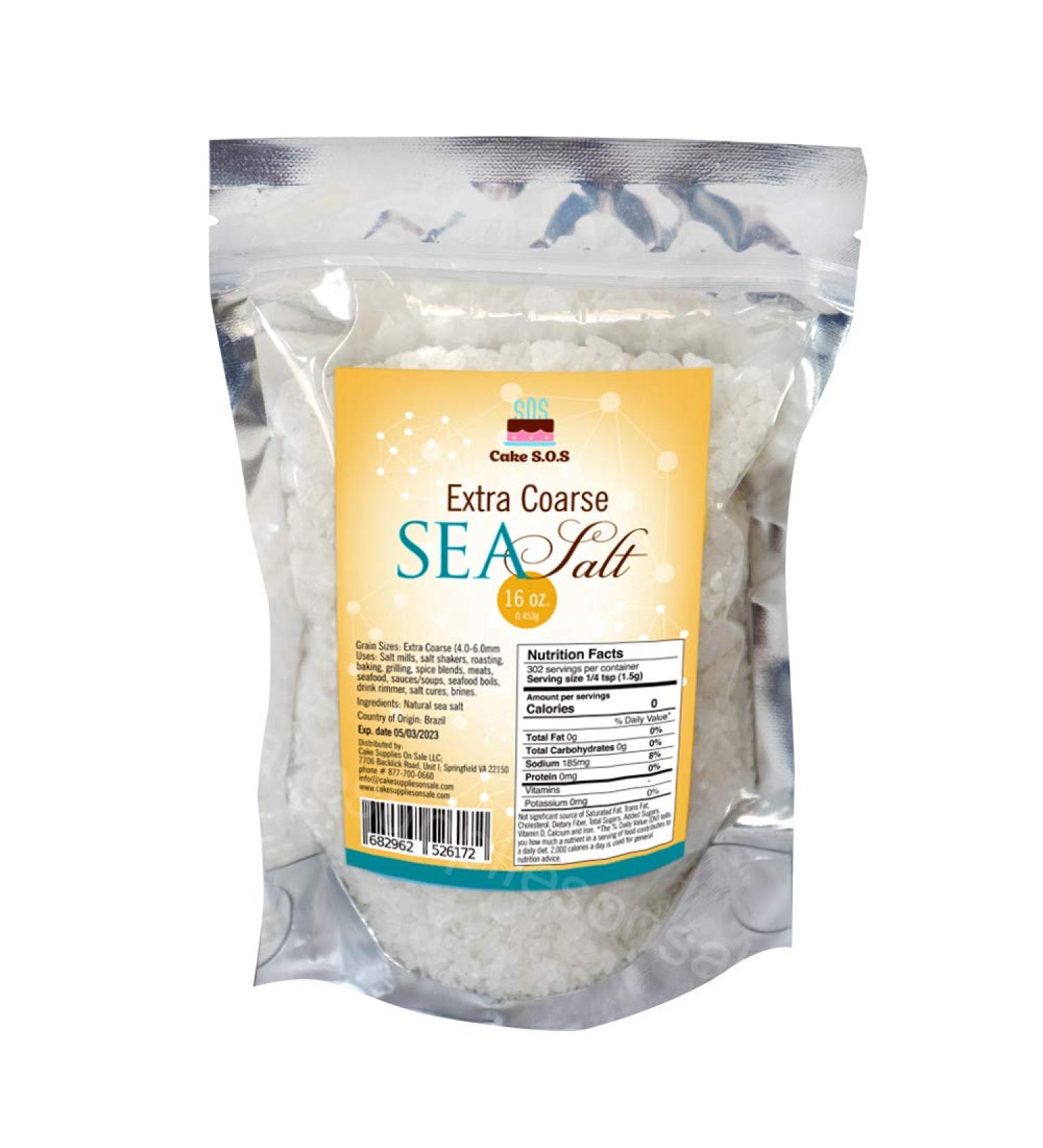 Extra Coarse Sea Salt - 1 lb. Bag for Food Seasoning and Cooking - Buy Online on SooperMarket.com