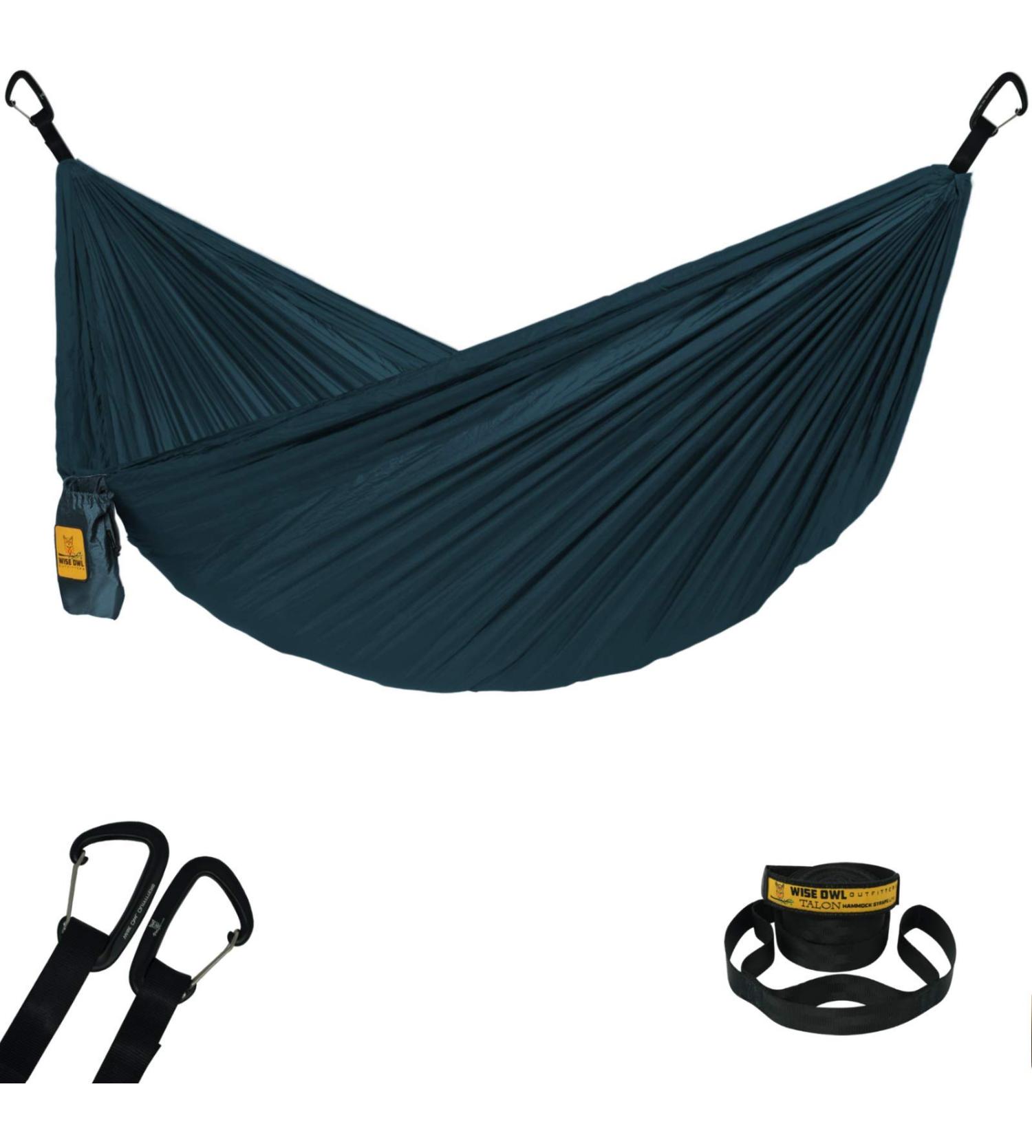 Wise Owl Outfitters Camping Hammock - Lightweight Portable Hammock with Tree Straps - Blue | Ideal for Beach, Hiking, Backpacking, and Travel - Buy Online on SooperMarket.com