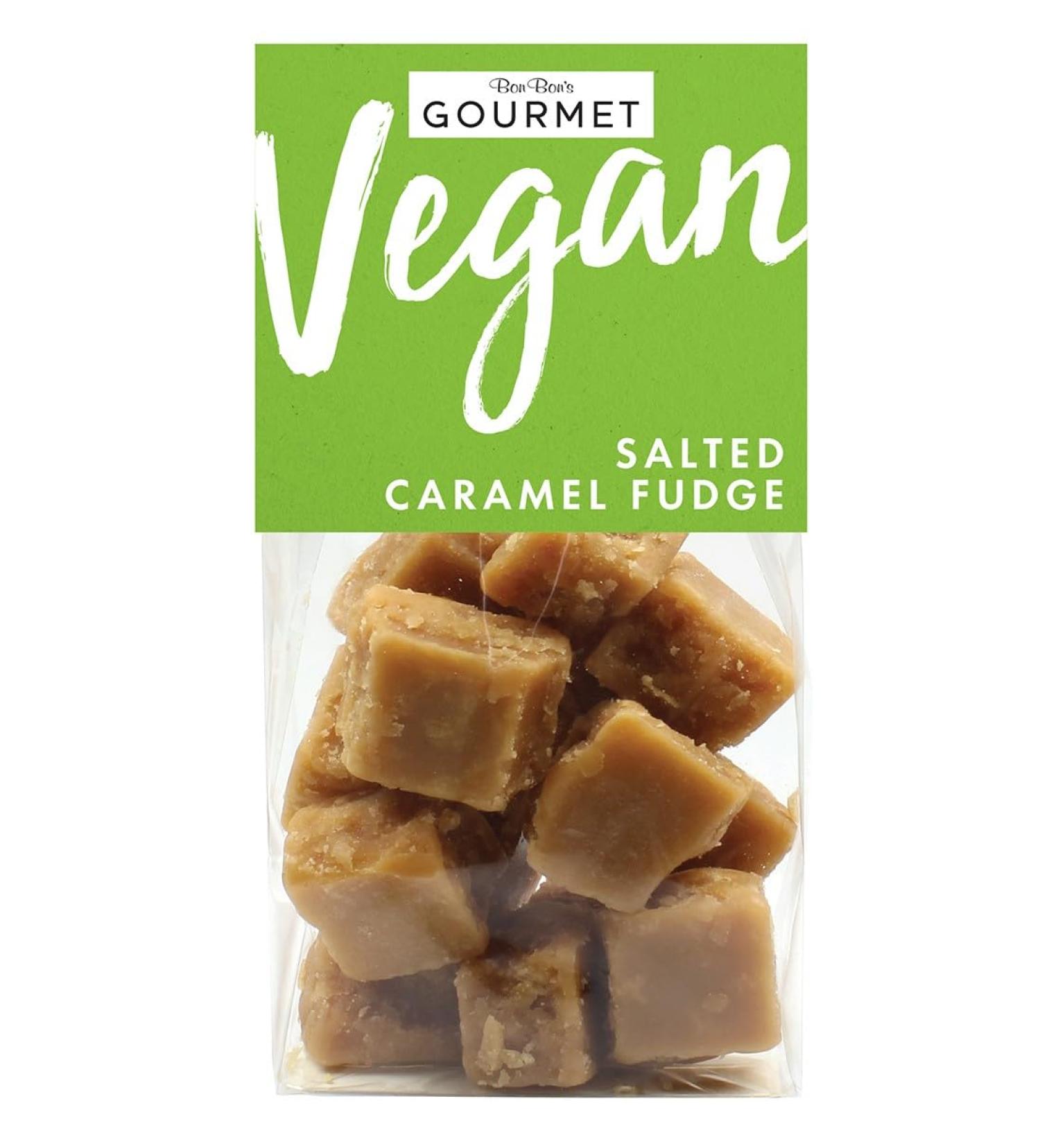 Bon Bon's Gourmet Vegan Salted Caramel Fudge 150g Bag - Artisanal Small Batch Production - Premium Quality Ingredients - Delicious Flavour - Great Gift Idea - Luxury Confectionery - Vegan Vegan Caramel & Salt Fudge