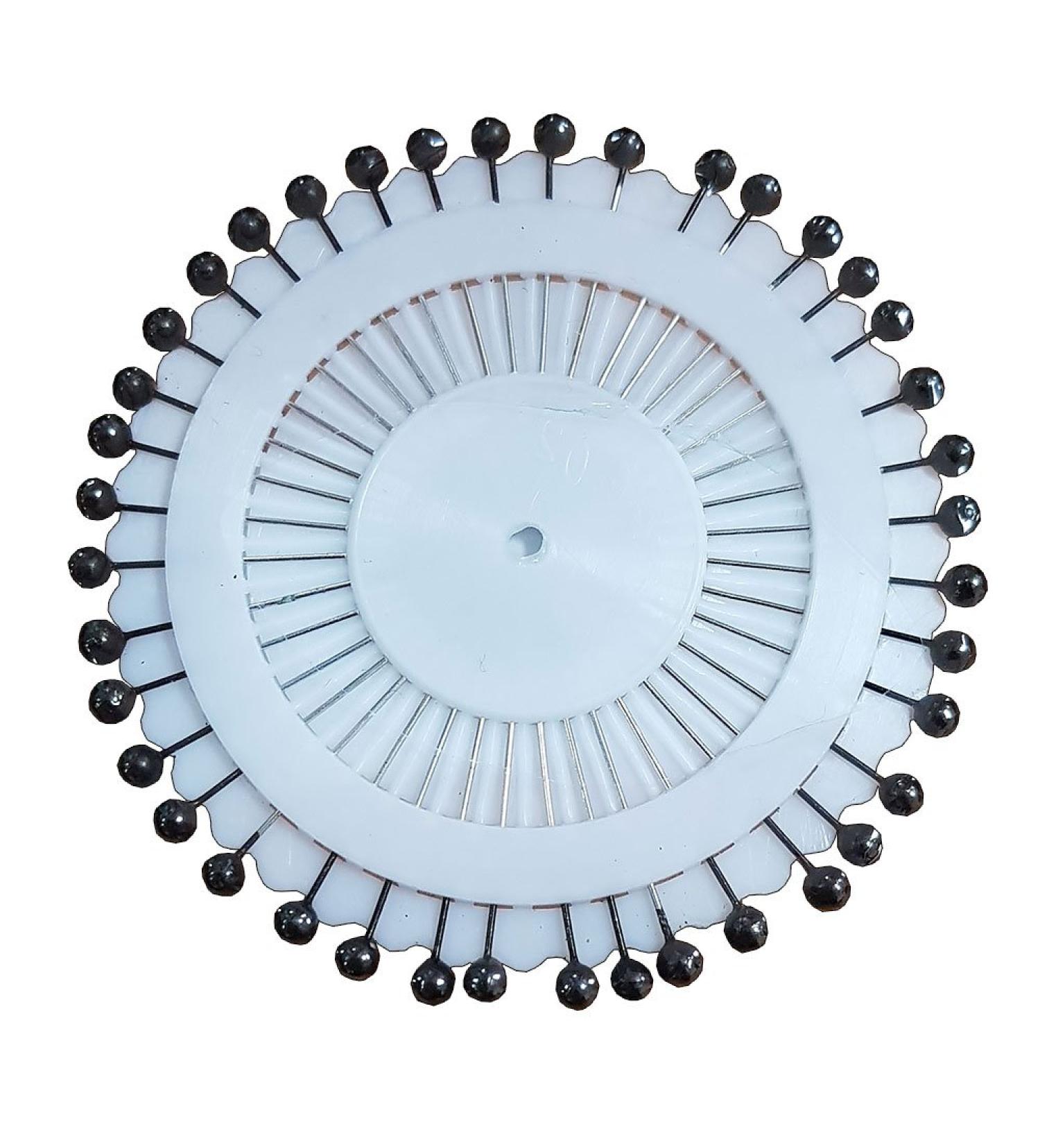 Round Pearl Head Straight Hijab Pins Set - 40 Pcs Black Safety Scarf Pins for Women & Girls - Buy Online on SooperMarket.com