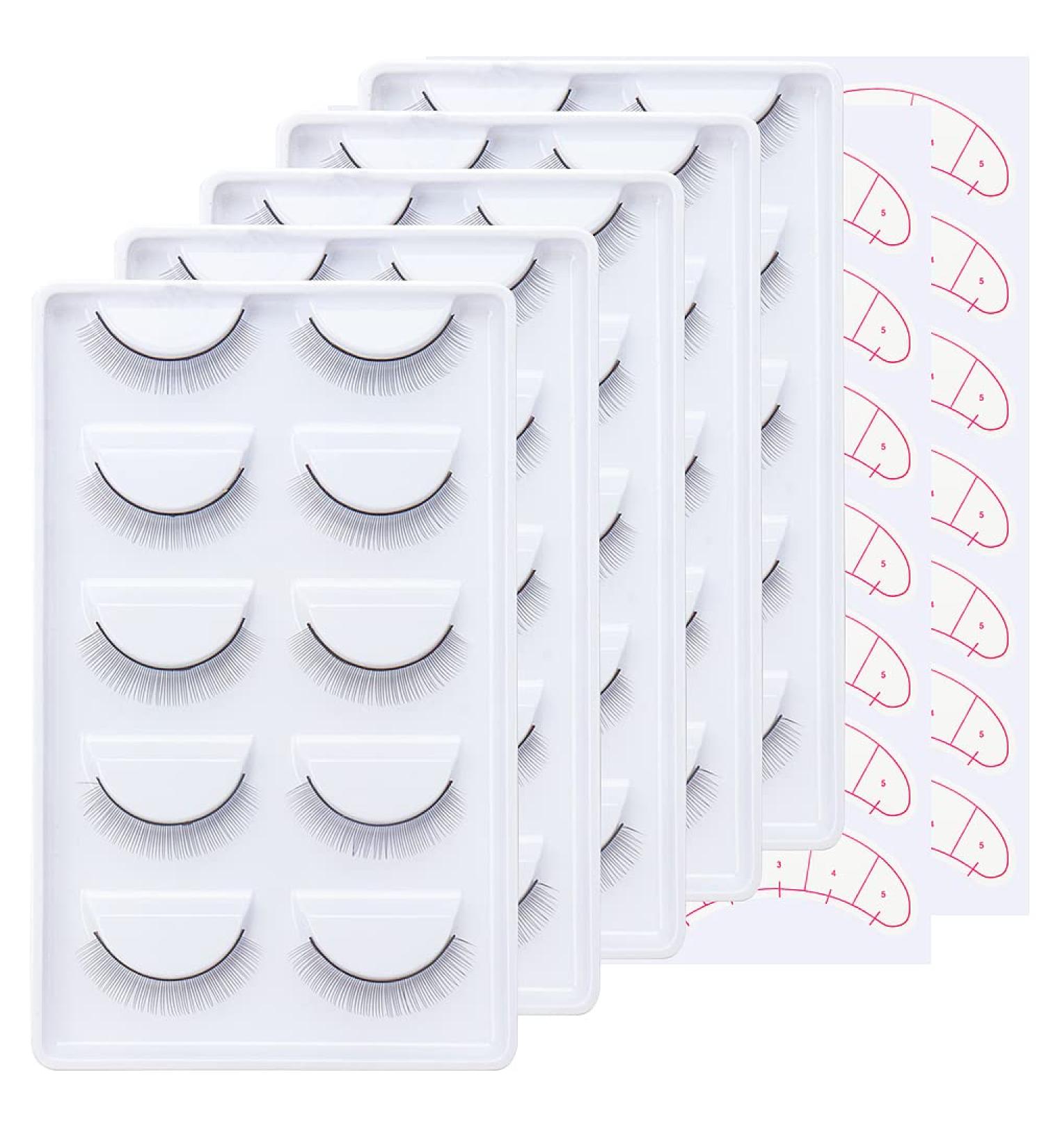 25 Pairs Practice Eyelashes & 70 Under Eye Positioning Stickers - Self-Adhesive Training Lashes for Eyelash Extension Makeup Beginners - Buy Online on SooperMarket.com