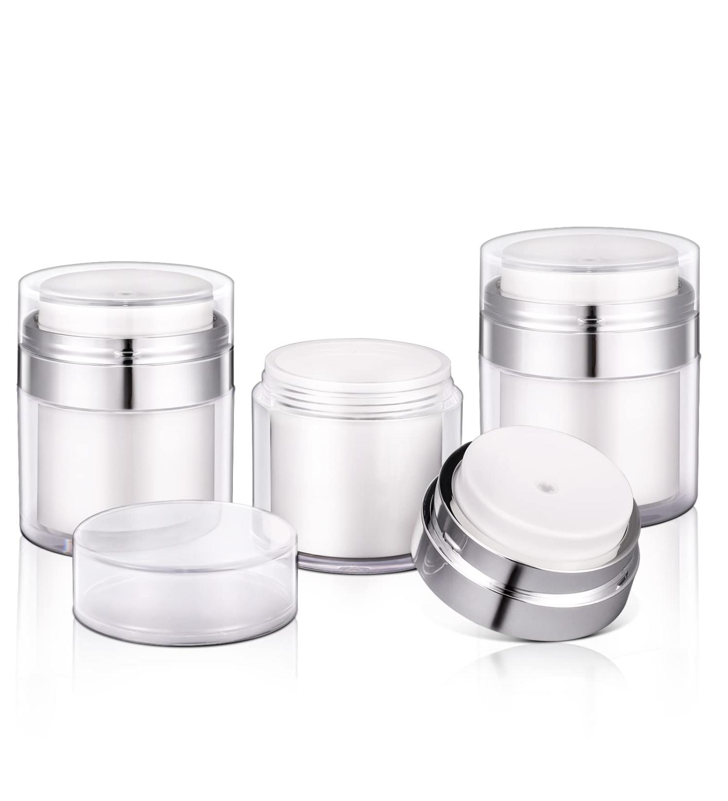 UMETASS 3-pcs 1oz Airless Pump Jar Set - Travel Size Refillable Vacuum Bottles for Creams and Lotions 30ml/1.0oz - Buy Online on SooperMarket.com