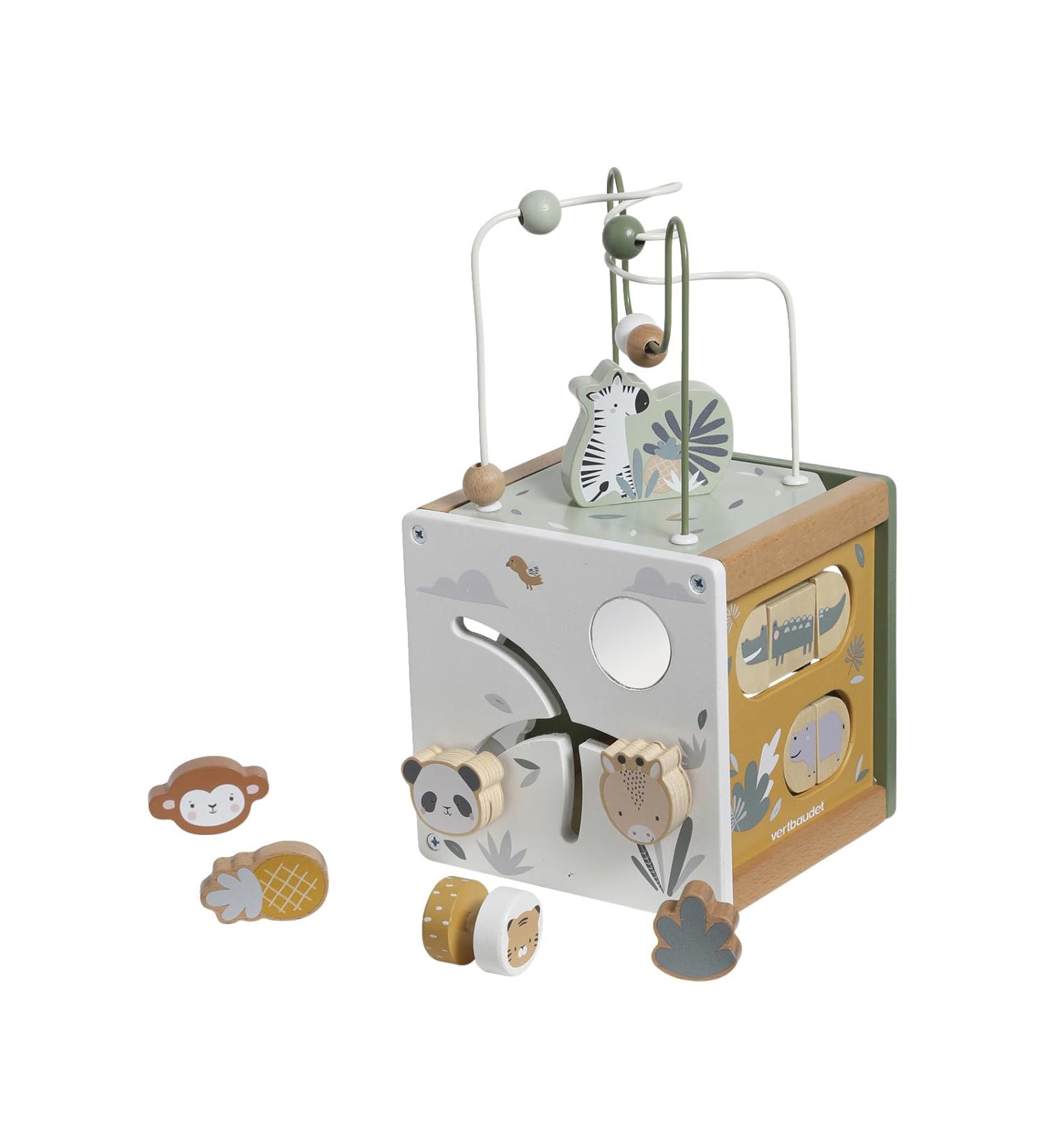 Vertbaudet VERTBAUDETSmall baby activity cube TANSANIA made of wood FSC green