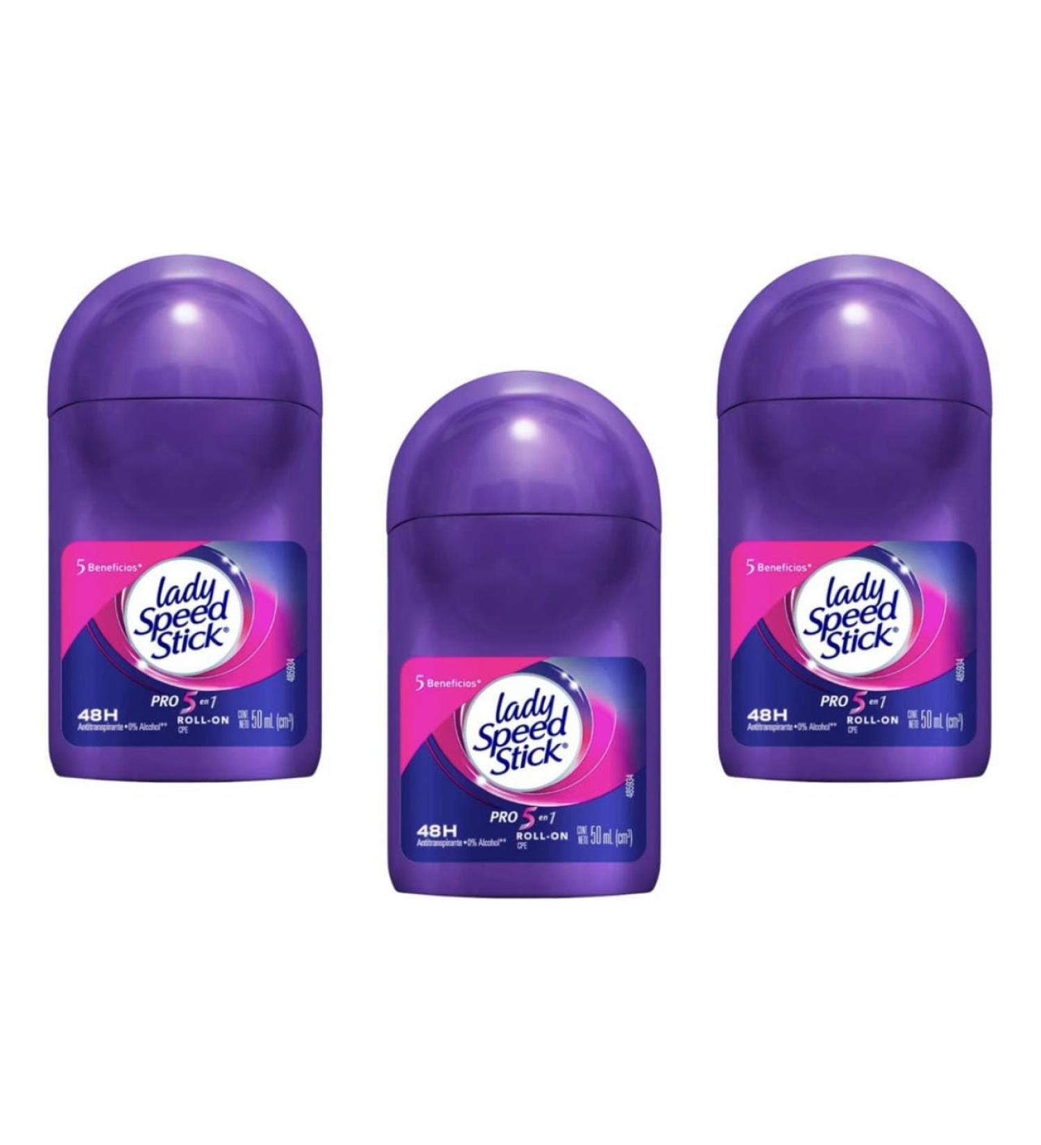 Lady Speed Stick Invisible Dry Power Antiperspirant Deodorant Roll-On Fresh Fusion 1.7 Ounce (Pack of 3)