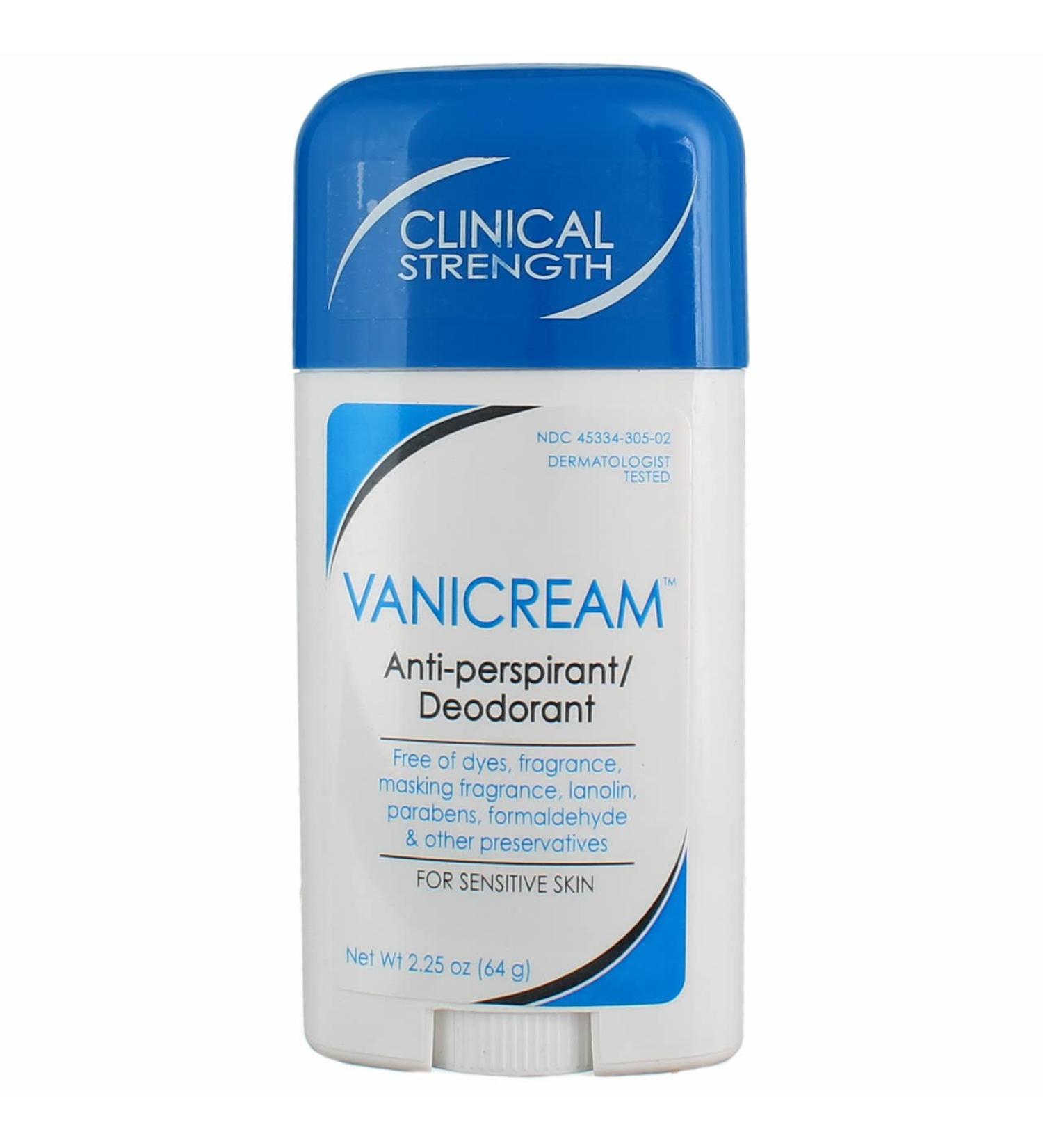 Vanicream Anti-Perspirant Deodorant Clinical Strength 2-Pack for Sensitive Skin - 2.25 Ounces - Buy Online on SooperMarket.com