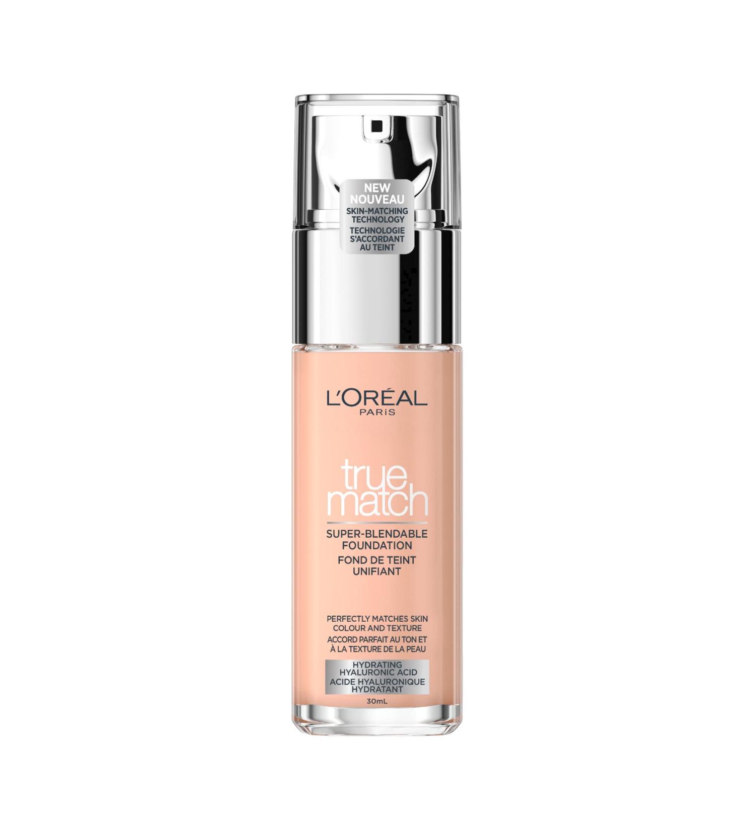 L Or al Paris Super-Blendable Foundation Skincare Infused with Hyaluronic Acid & 80% Moisturizing Cream Hydrates Skin in 72H & Improves Skin Quality in 2 Weeks 0.5C Rose Porcelaine - 30ml - Buy Online on SooperMarket.com
