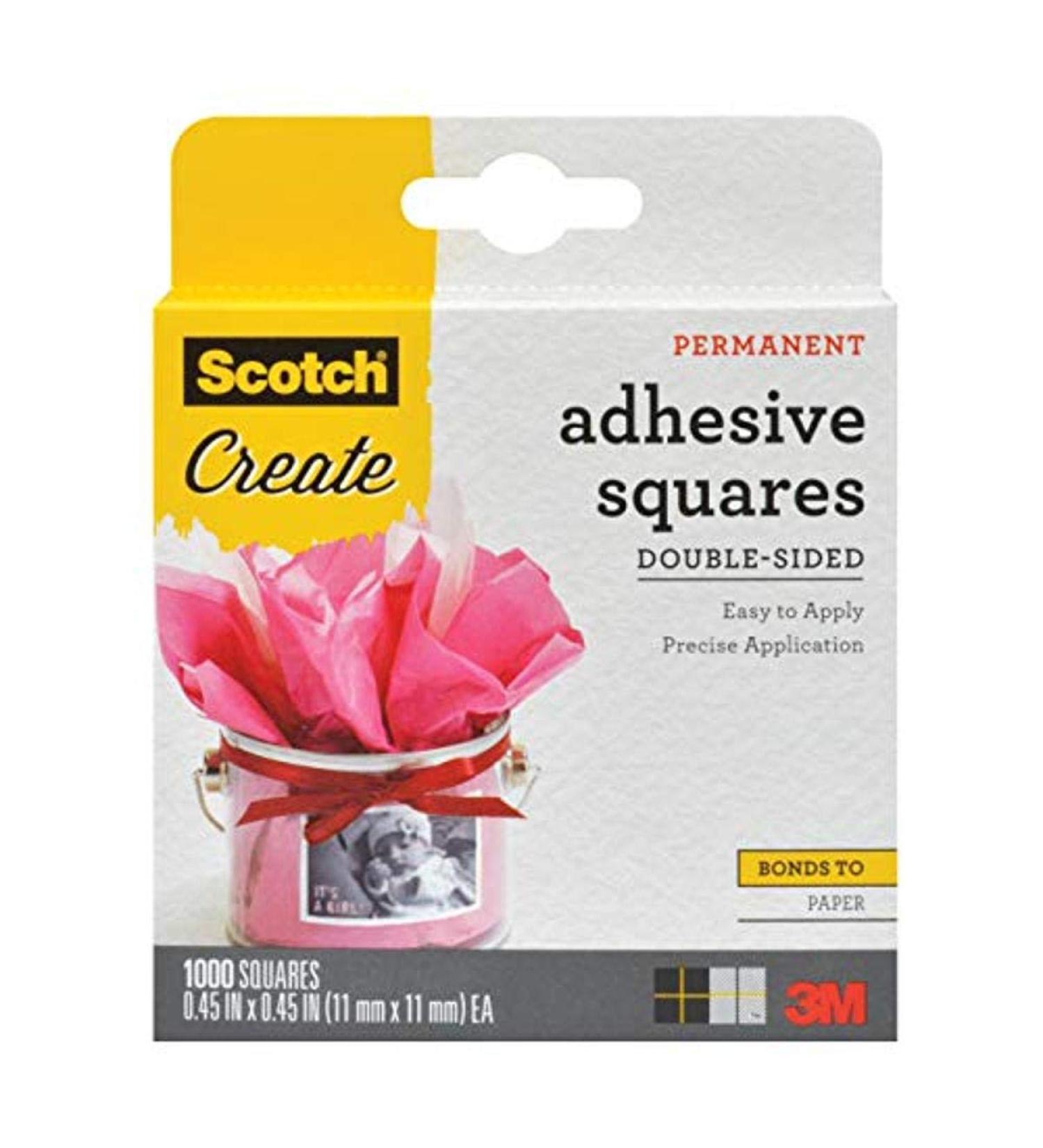 Scotch 009-1000-CFT Photo Splits Double-Sided Adhesive Mounting Squares, 0.45 by 0.45-Inch, 1000 Count