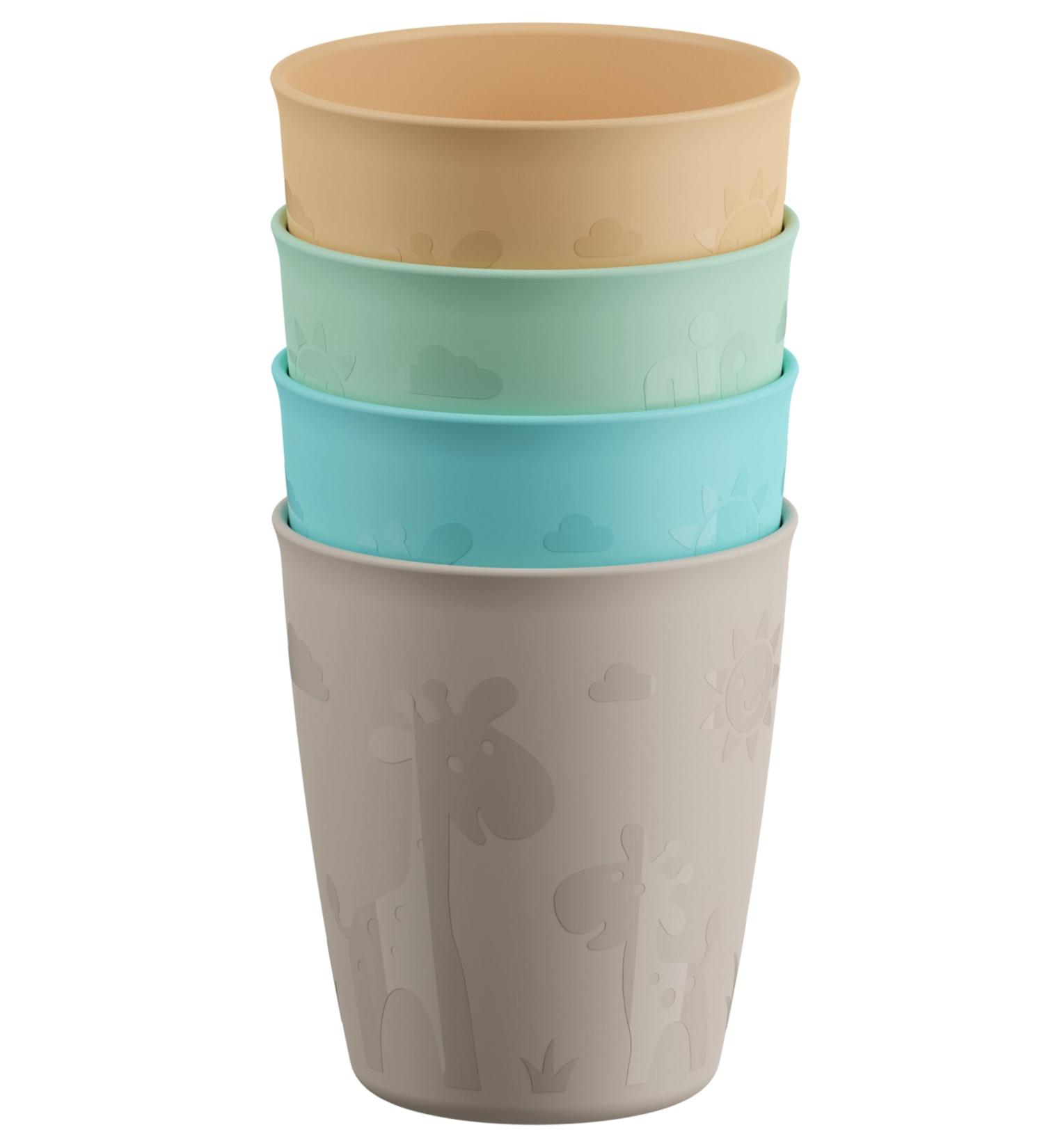 Nip Children's Drinking Cup Set for Toddlers & Babies - BPA-Free Cute Motif Made in Germany 4 Pastel Colors from 12 Months - Buy Online on SooperMarket.com