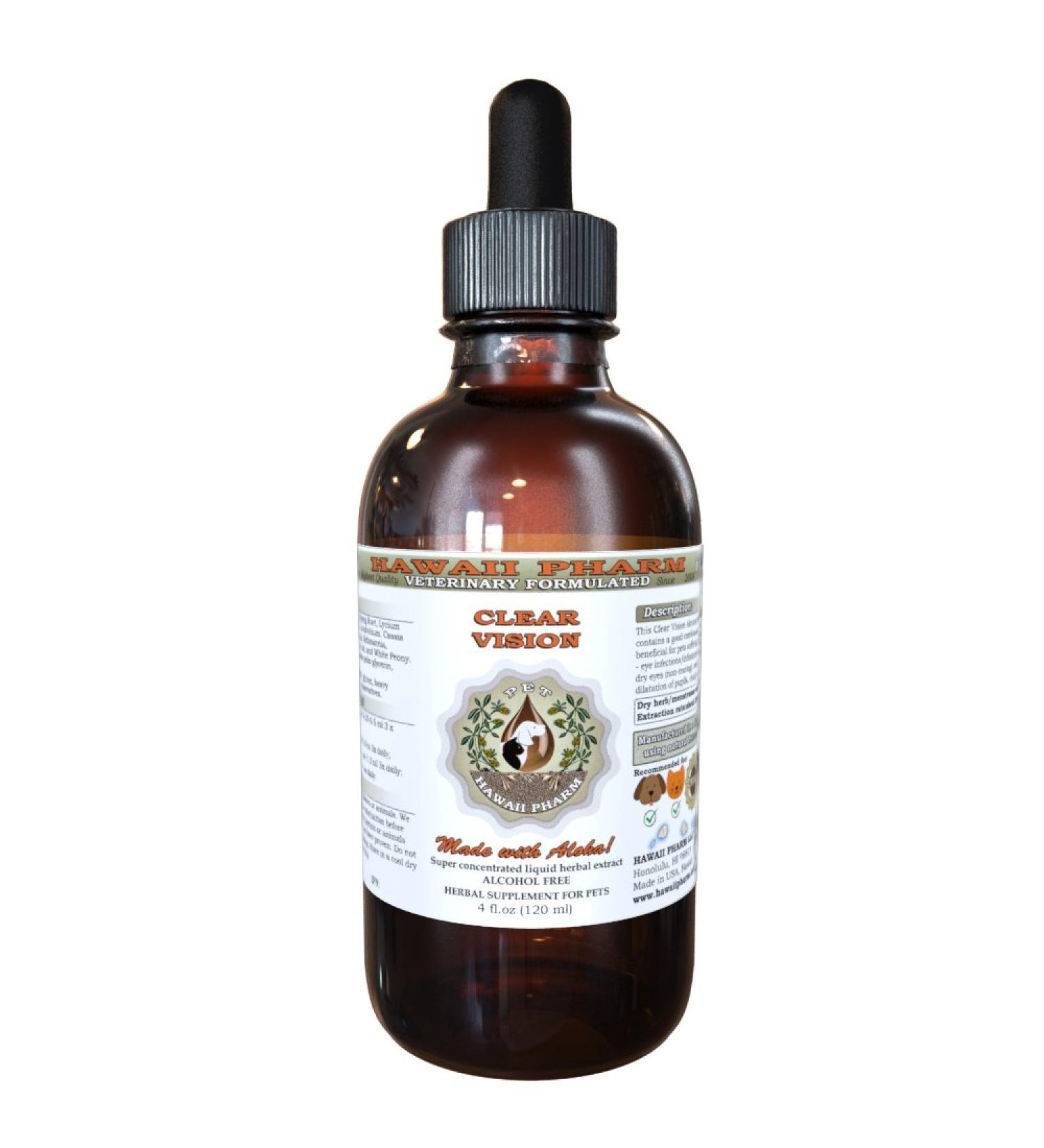 Clear Vision Veterinary Natural Alcohol-FREE Liquid Extract - 4 oz Pet Herbal Supplement - Buy Online on SooperMarket.com