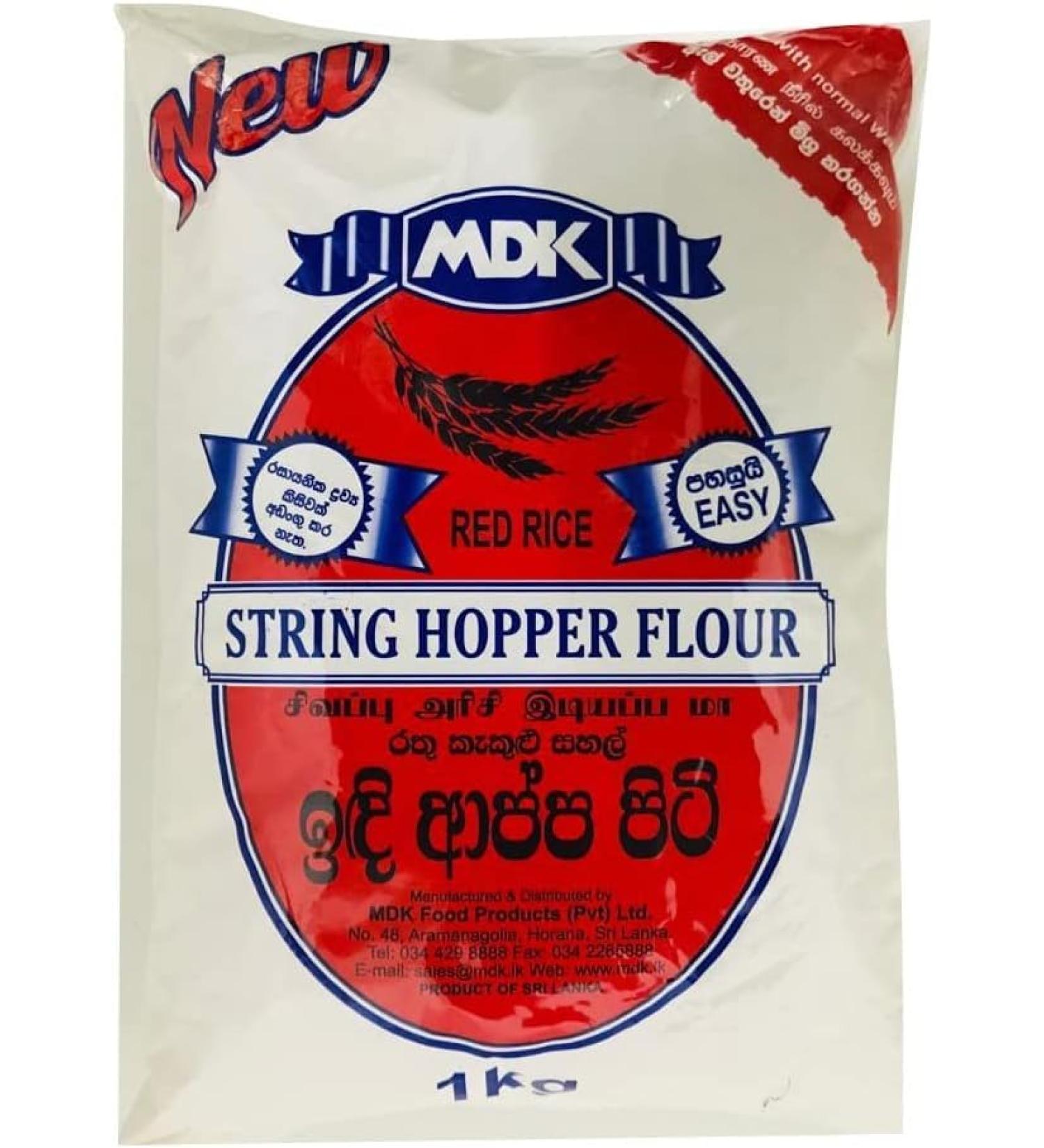 Seelans MDK Red String Hopper Flour | 700G | Hopper Mix | Flour | Rice Flour | Idiyappam Flour | 100% Row Rice | SriLankan Origin (Pack of 3) - Buy Online on SooperMarket.com