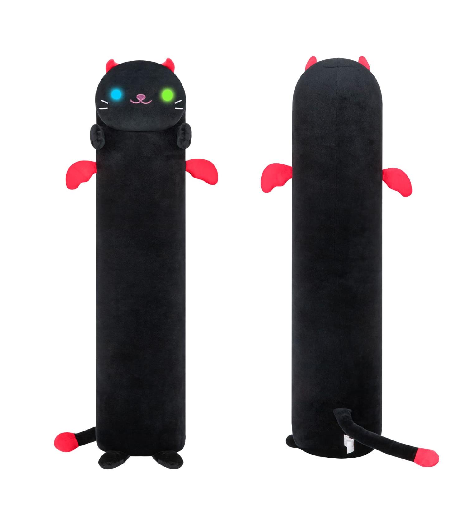 Mewaii 36in Luminous Cat Plush Pillow Black - Soft Stuffed Animal Toy for Kids - Long Squishy Huggable Night Light Kitty - Buy Online on SooperMarket.com