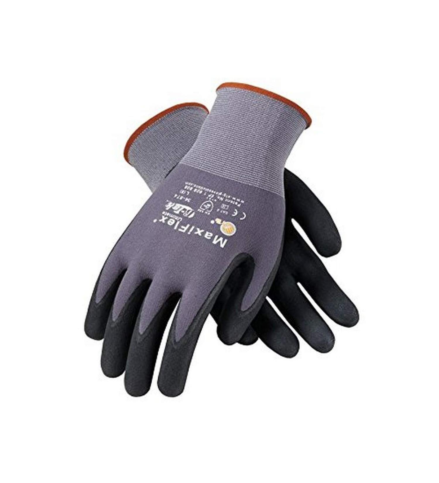 MaxiFlex PIP 34-874/L Maxi Flex Ultimate 34874 Foam Nitrile Palm Coated Gloves, Gray, Large (Pack of 12) Large (Pack of 12) 12 Pair