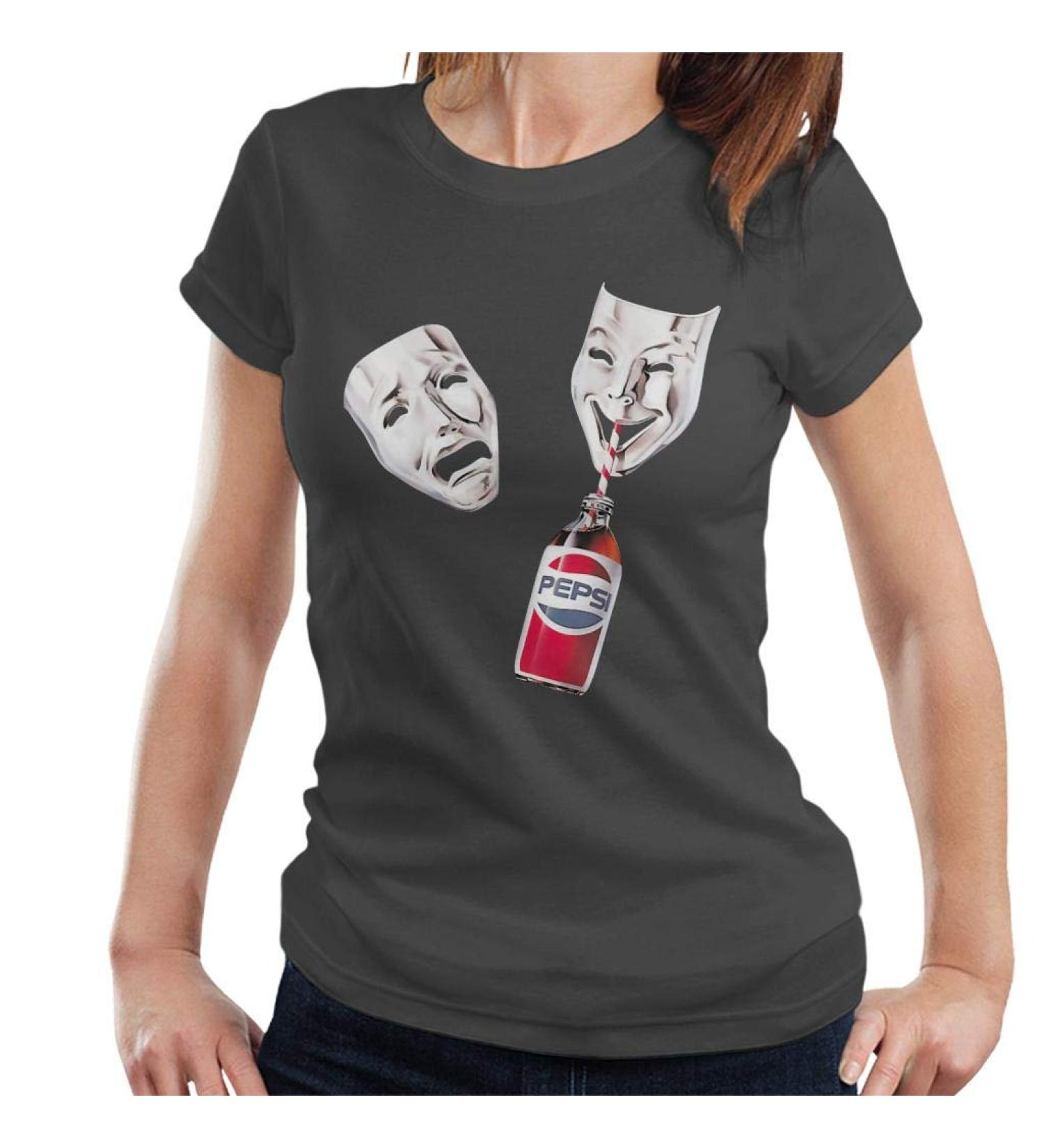 All+Every Pepsi Theatre Masks Women's T-Shirt S Charcoal - Buy Online on SooperMarket.com